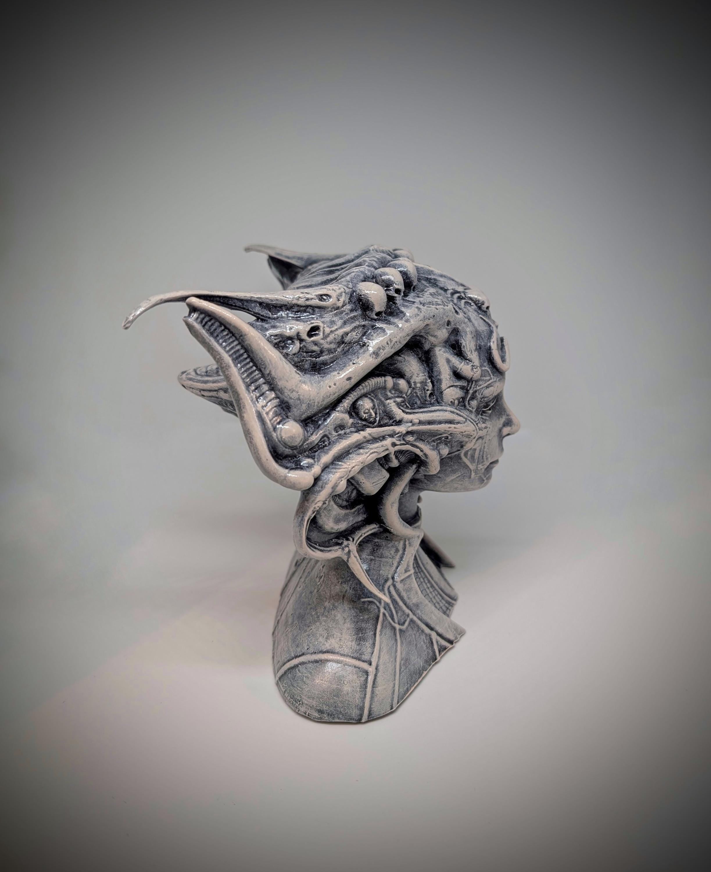 Inspired H.R. Giger Li II Sculpture / Height 6.50 in (16.5 cm) / 3D Resin