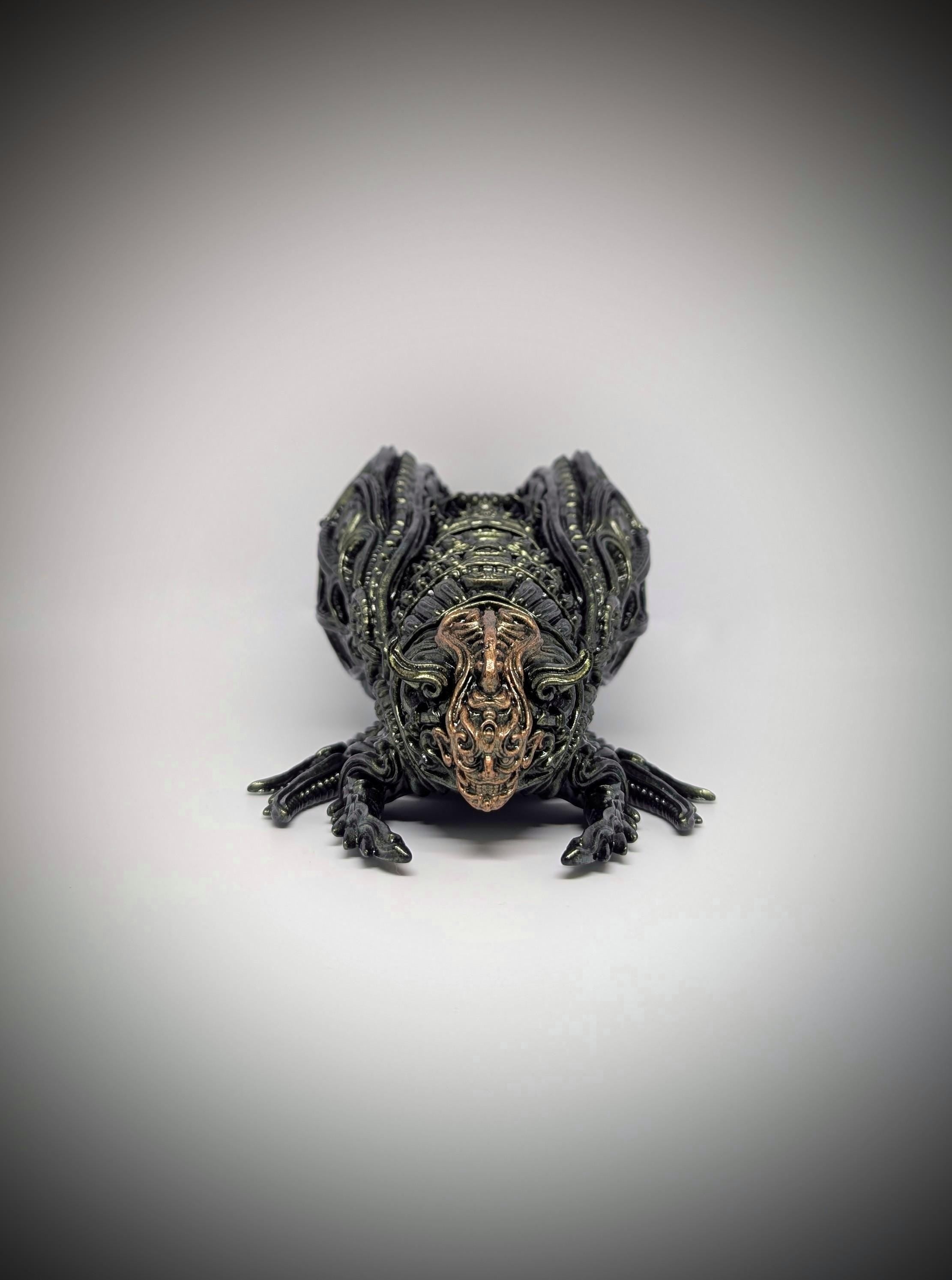Oni Cicada - 3D Printed Resin Sculpture, Hand-Painted, Design by Zane Rogers, Length 9.05 in (23cm /230mm)