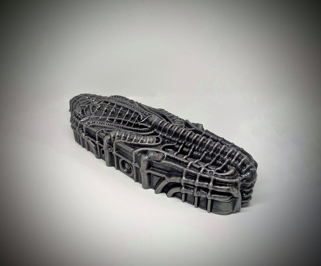 Alien Sarcophagus Wall Sculpture - Length 14.17 in (36 cm/360mm) / 3D Resin Art