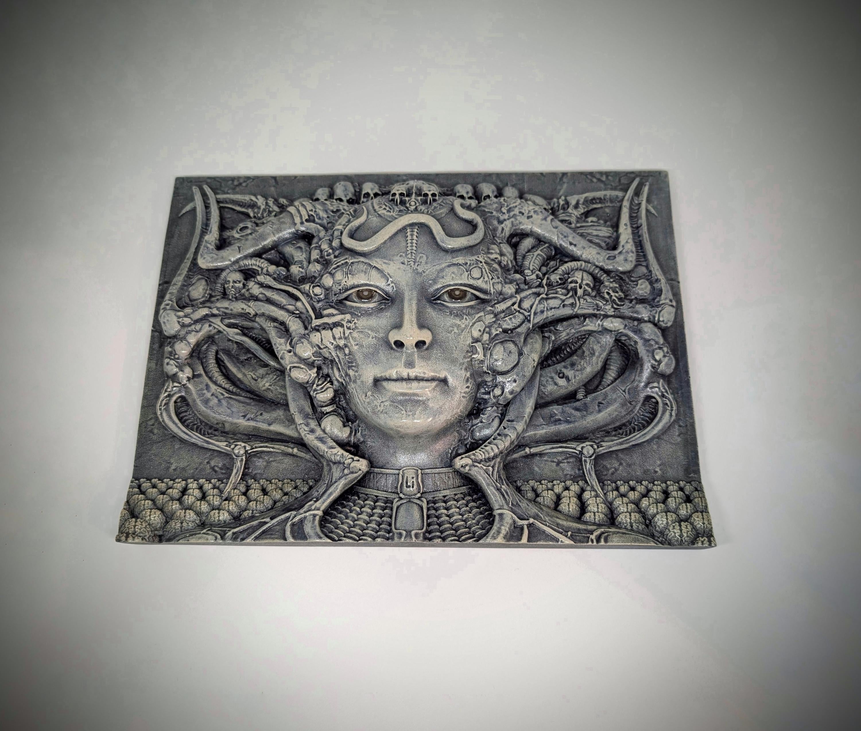 Inspired H.R. Giger LII - 3D Resin Sculpture – 8.7in x 11.8in (22 cm x 30 cm)