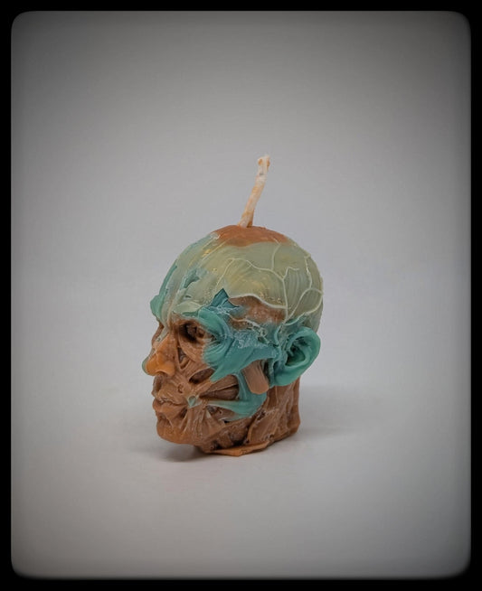 Anatomical Head Sculpture Candle 2.36in (6cm) Handmade Dark Art Decor