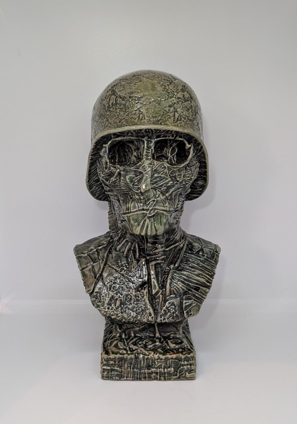 Beksinski-Inspired Sculpture Soldier KO 1985 / 3D Resin / Height 11.4 in