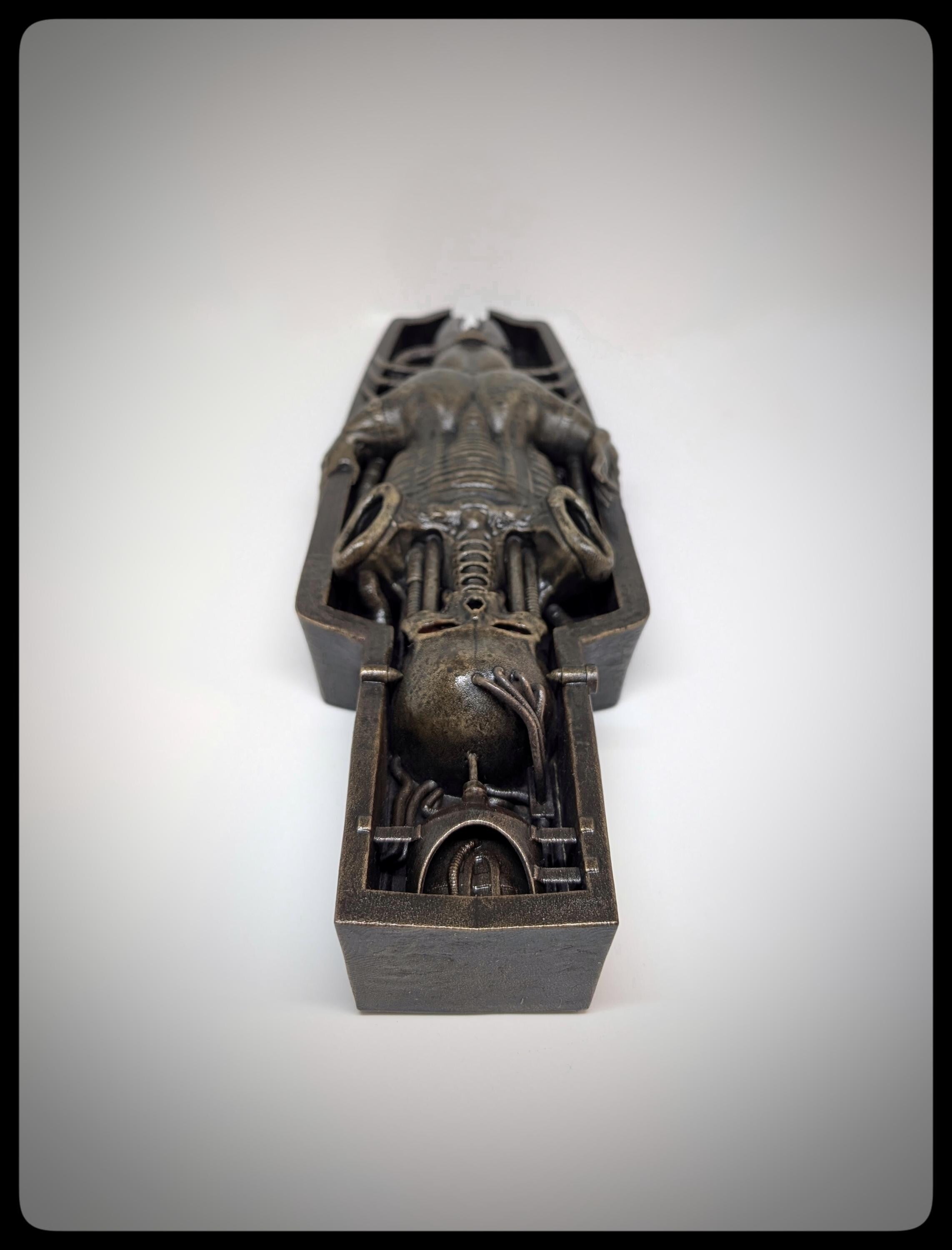 H.R. Giger Inspired Wall Sculpture Li II Height 13.6in (34.5cm) 3D Resin