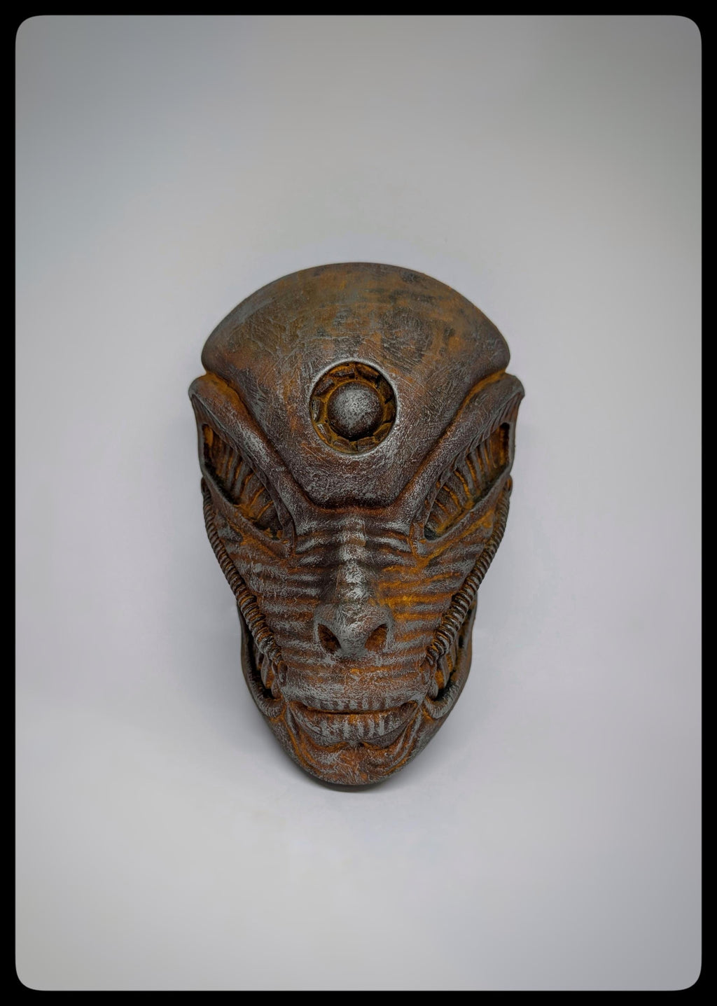 Inspired by H.R. Giger Biomechanoid Face 3D Resin Wall Sculpture, Height: 8.46 in (21,5 cm/215 mm)