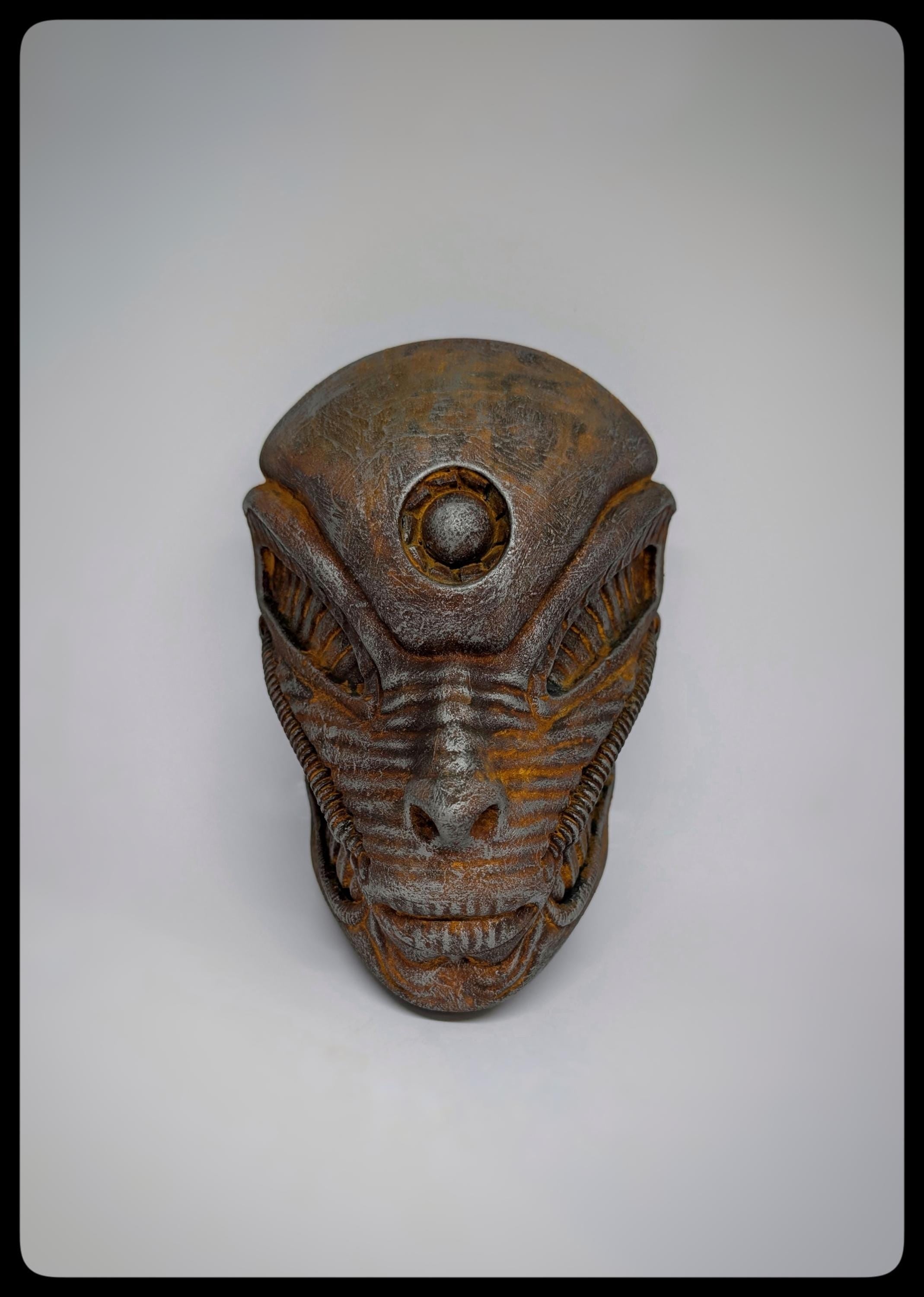 Inspired by H.R. Giger Biomechanoid Face 3D Resin Wall Sculpture, Height: 8.46 in (21,5 cm/215 mm)