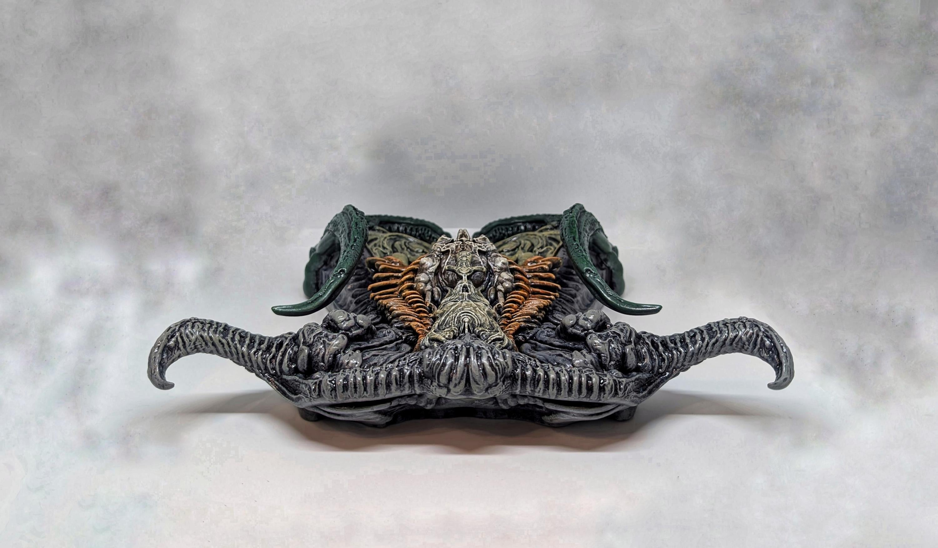 Inspired H.R. Giger Necronomicon Wall Sculpture 3D Resin Art / Height 12.6 in(32cm/320mm)