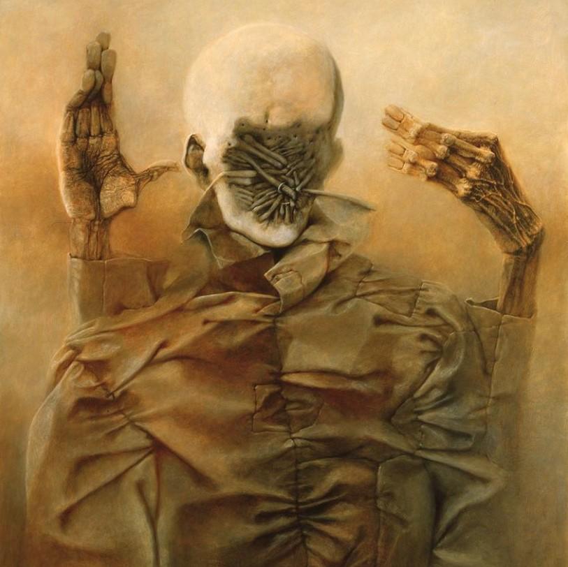 Inspired Zdzisław Beksiński ZH Japanese Collection / 3D Resin Sculpture/ Hand Painted  11.25 in (28,5 cm /285mm) Height
