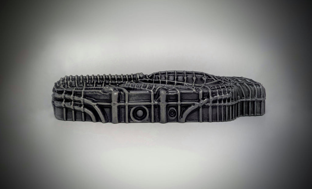 Alien Sarcophagus Wall Sculpture - Length 14.17 in (36 cm/360mm) / 3D Resin Art