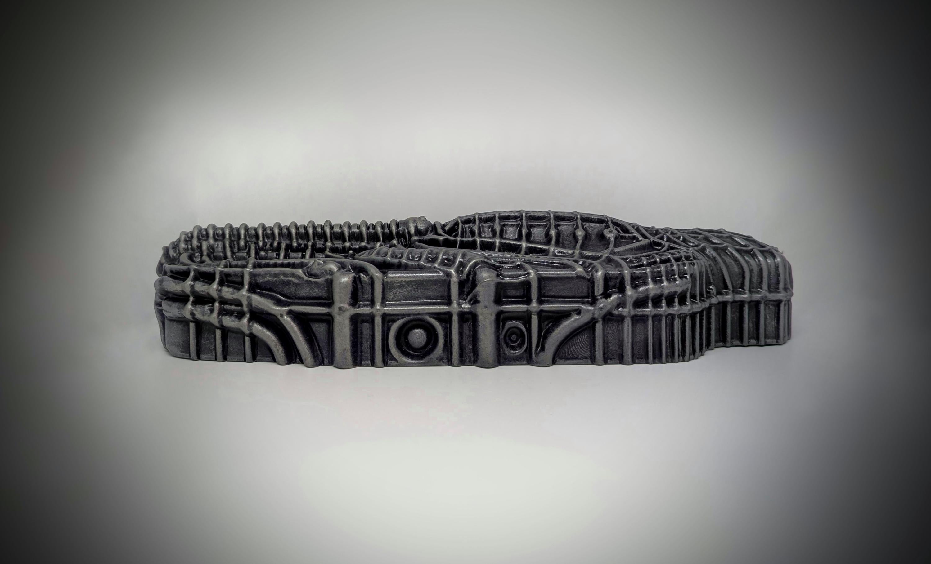 Alien Sarcophagus Wall Sculpture - Length 14.17 in (36 cm/360mm) / 3D Resin Art