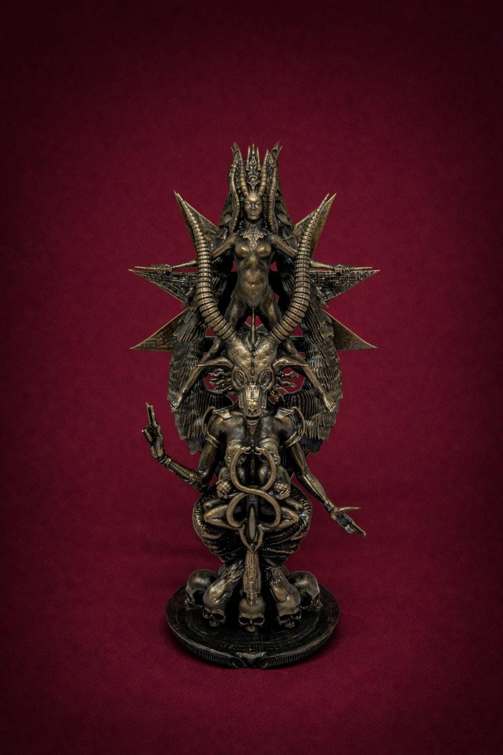 Inspired H.R. Giger Baphomet 3D Resin Sculpture 11.8" (30 cm/300 mm)