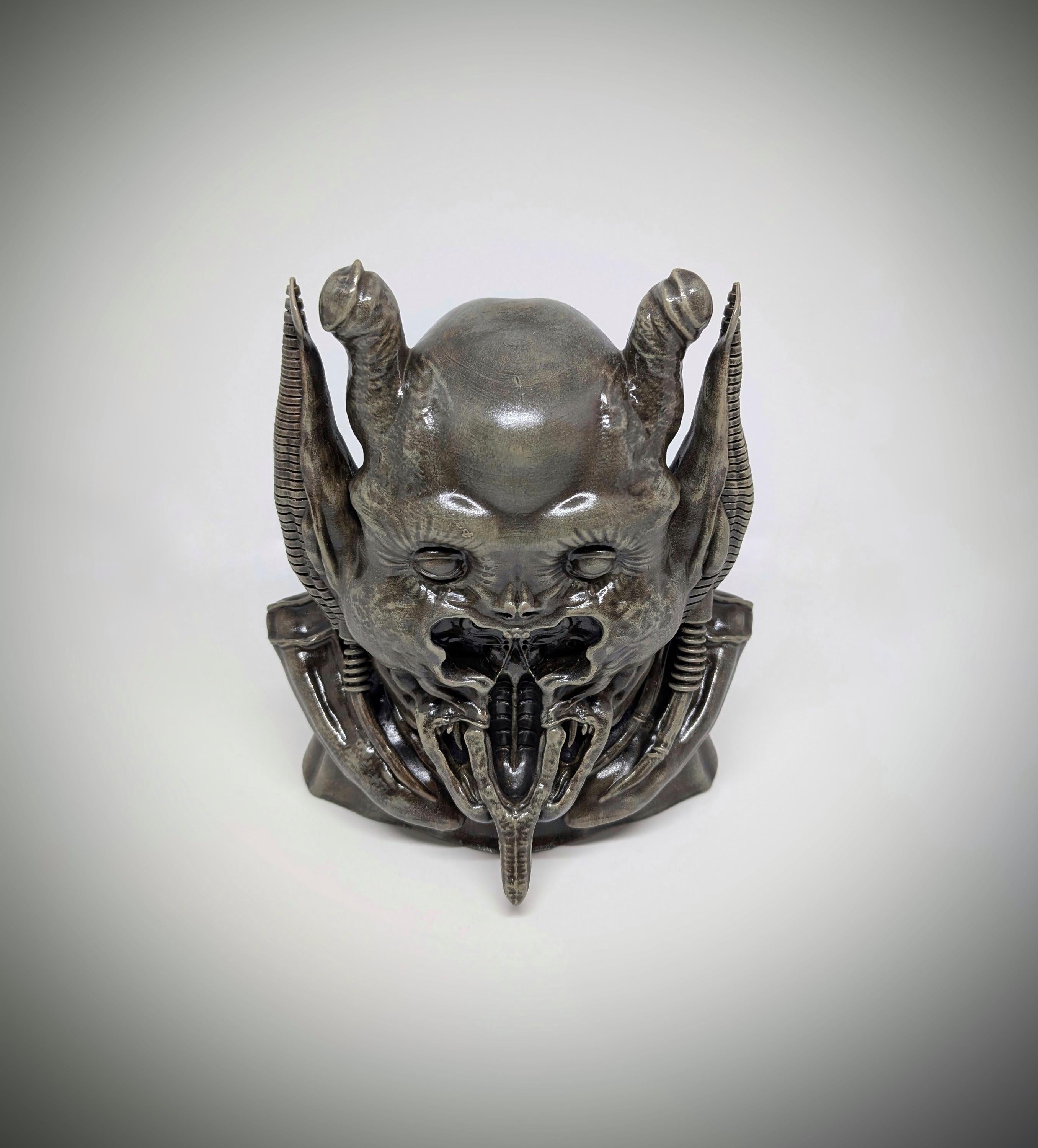 Inspired by H.R. Giger - Demon 3D Resin Sculpture Height 8.27" (21 cm) 3D sculpted by Carlito Brigante
