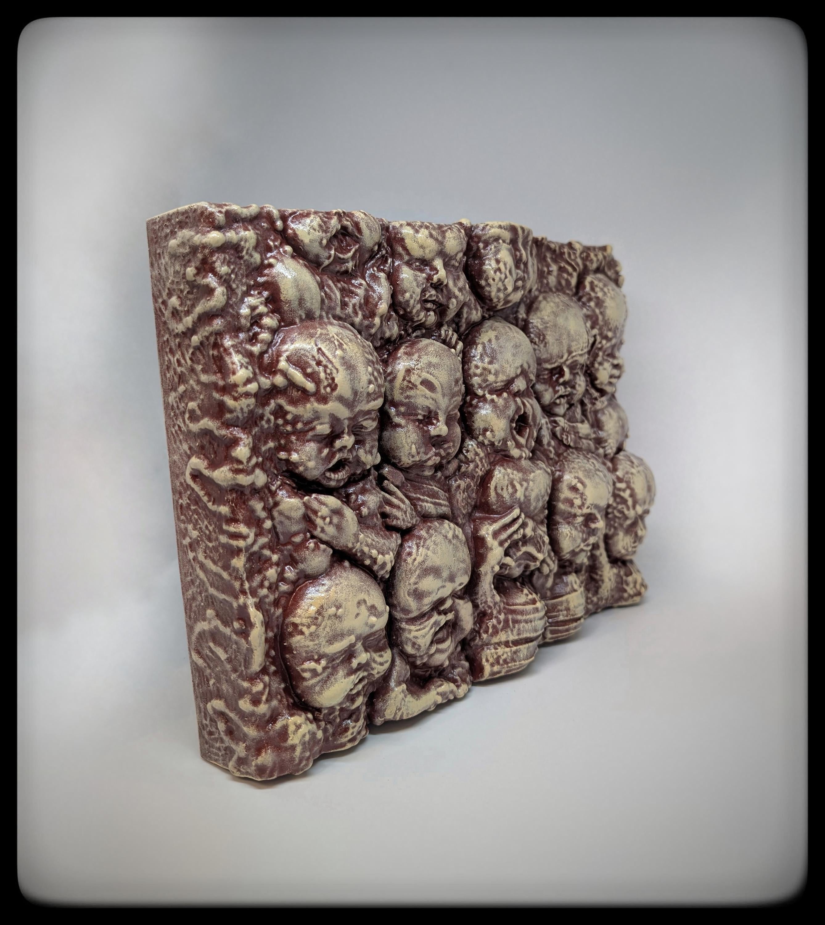 Inspired H.R. Giger Landscape XVIII (1973) "Baby Wall" 3D Resin Sculpture 8.46 x 11.42 in (21.5 x 29 cm)