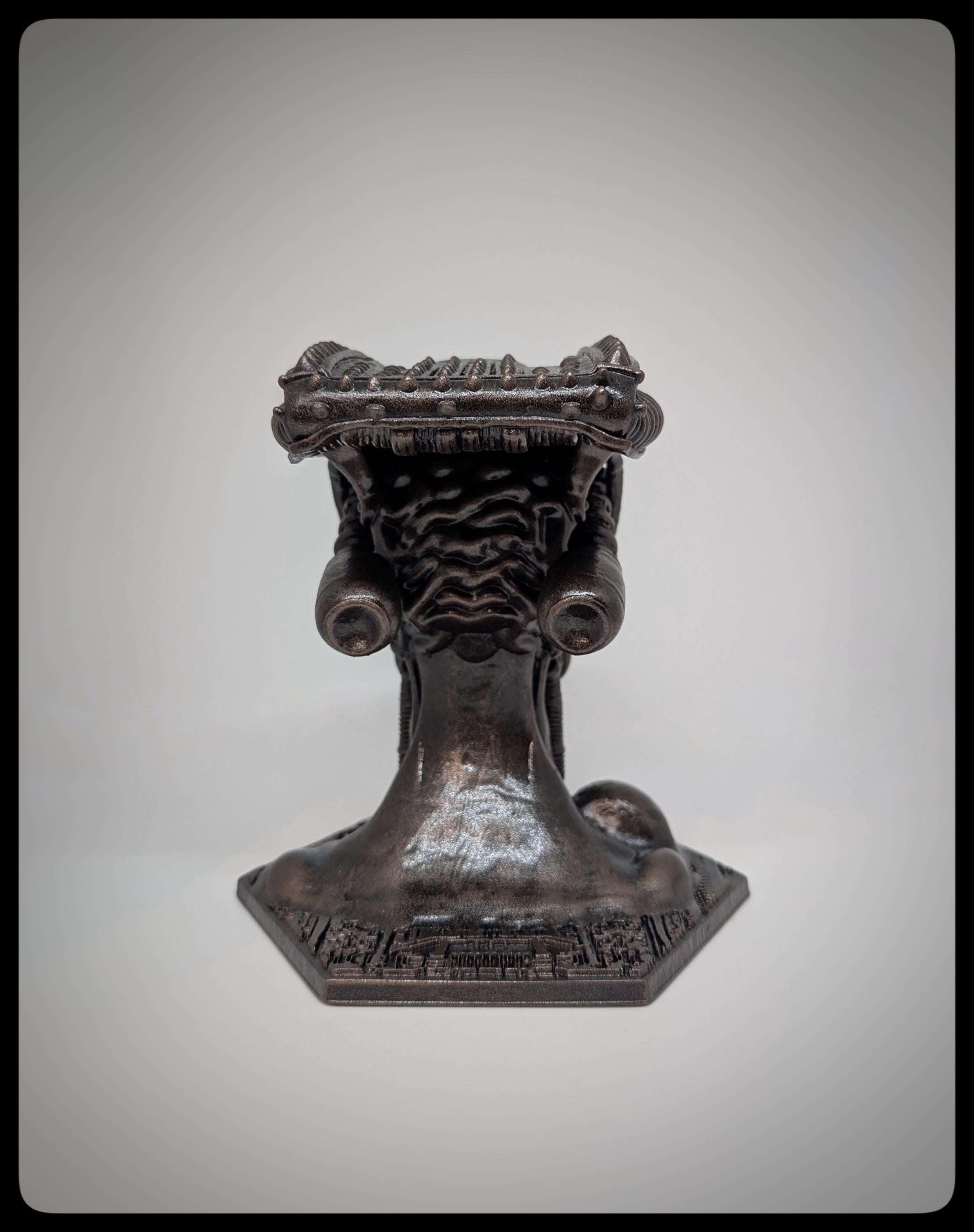 Cyber Head 3D Resin Sculpture 5.9in (15 cm/150 mm) Biomechanical Art