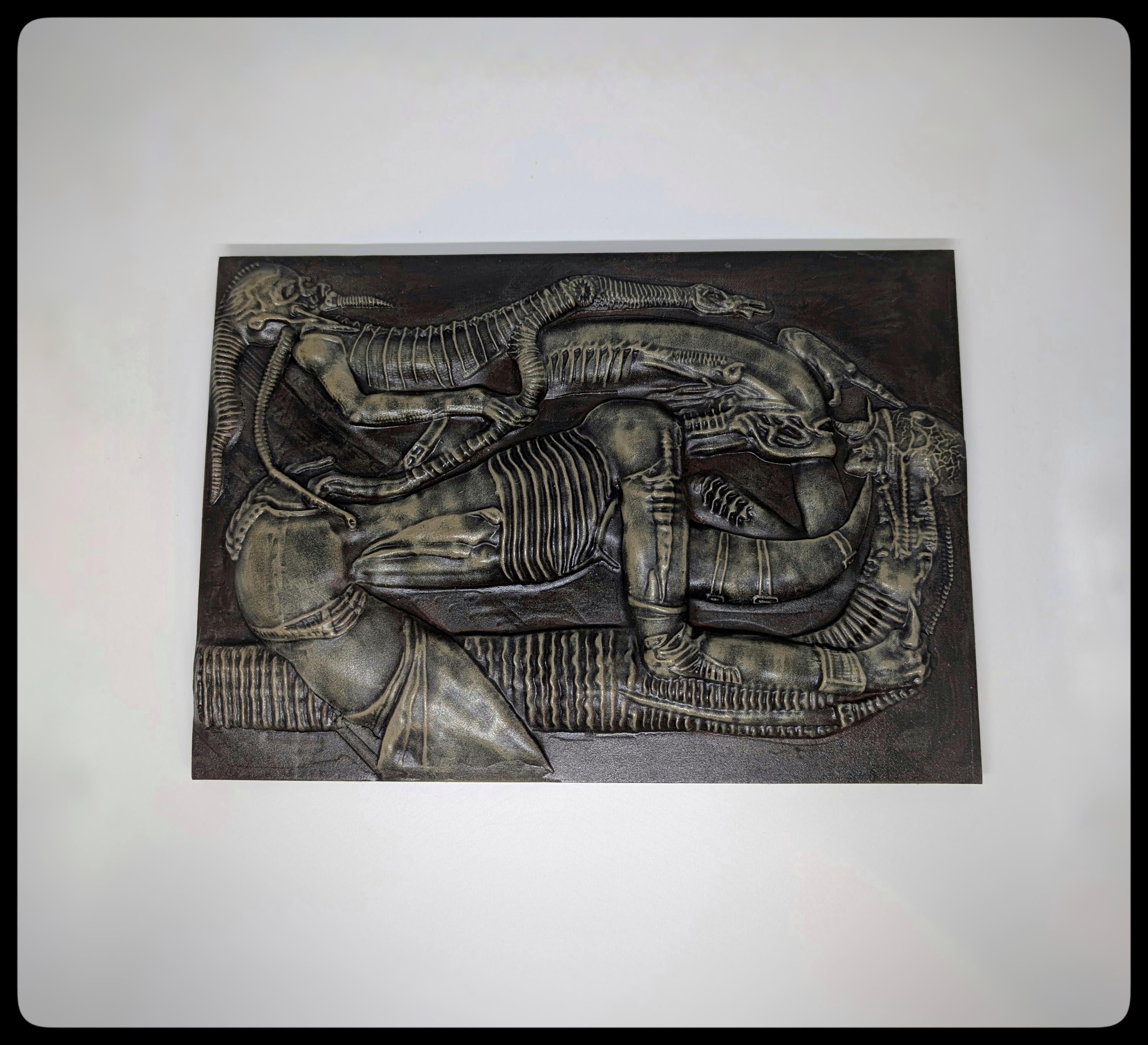 Inspired by H.R.Giger Necronom V Wall Sculpture 8.5in(21.5cm)x12.2in(31cm) 3D Resin