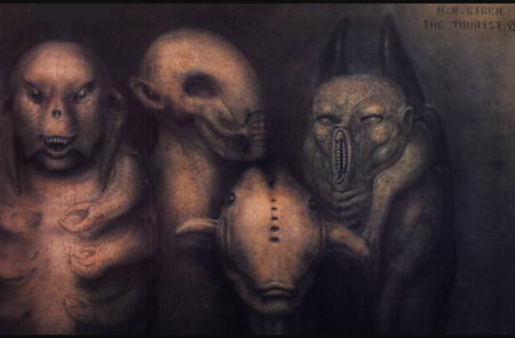 Inspired by H.R. Giger – The Tourist / Height 13.4 in (34 cm/340mm) 3D Resin Sculpture