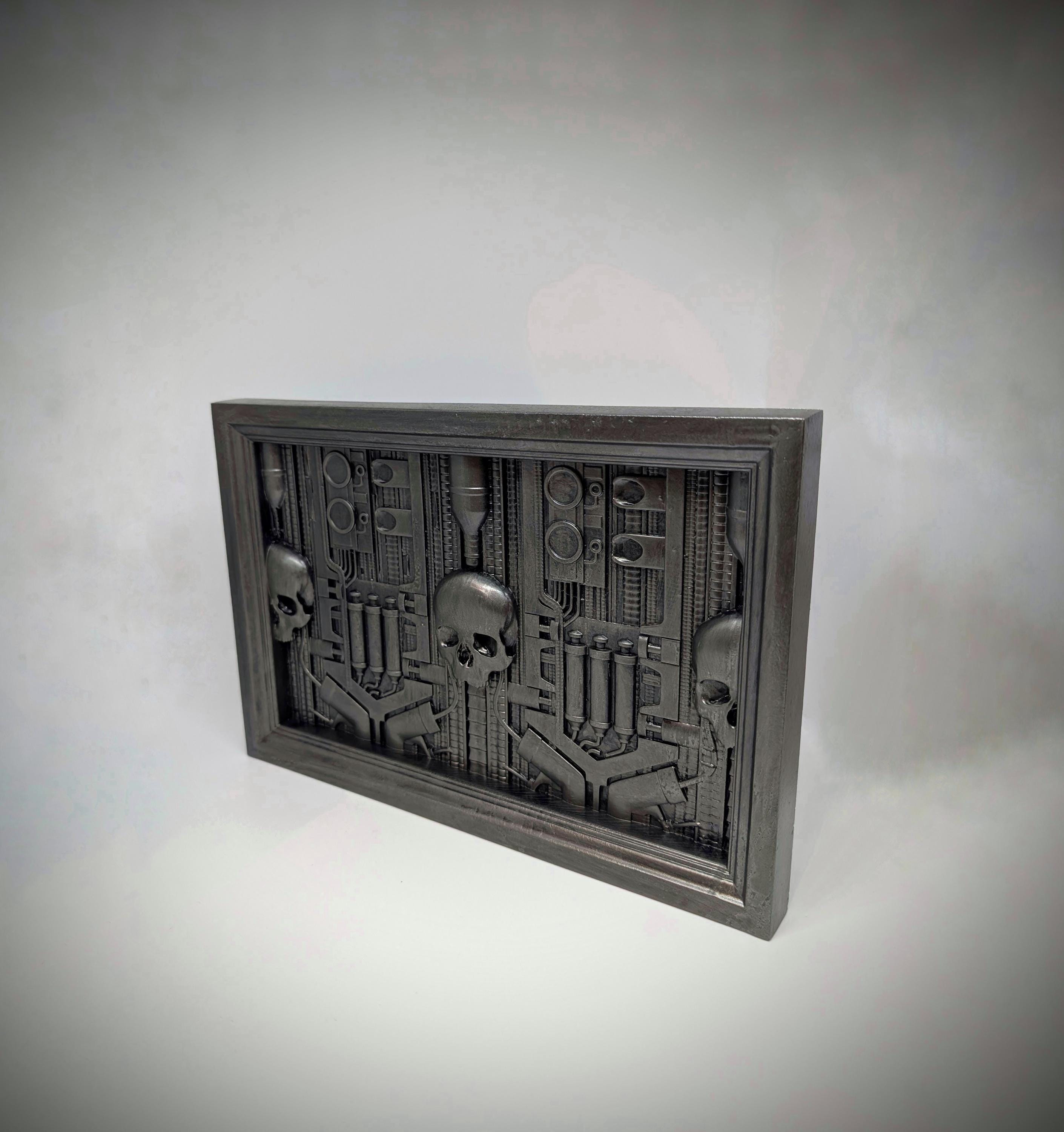 Inspired H.R. Giger Landschaft XIX 1973 3D resin wall sculpture 7.87×11.81 in (20×30 cm)