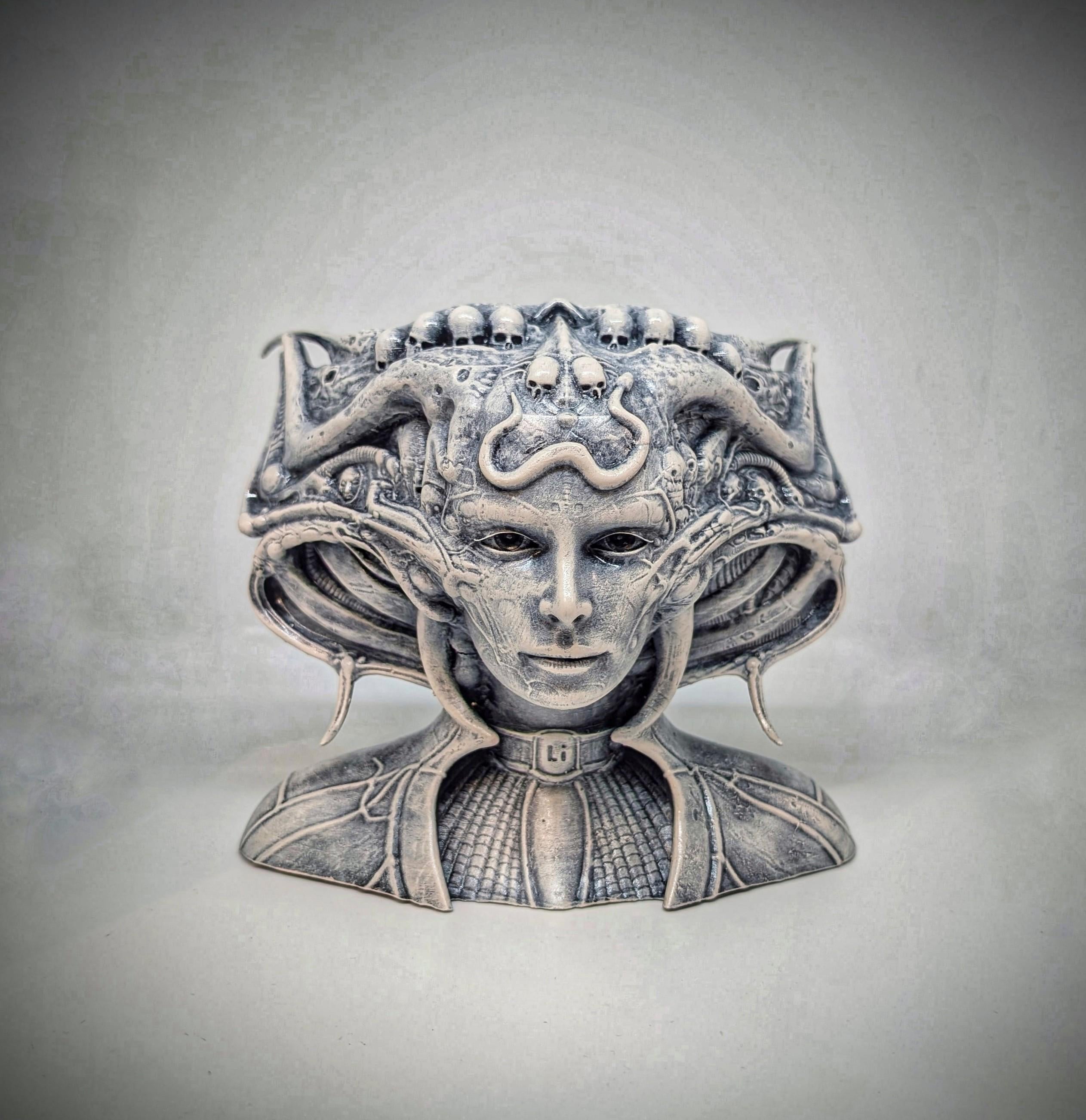 Inspired H.R. Giger Li II Sculpture / Height 6.50 in (16.5 cm) / 3D Resin