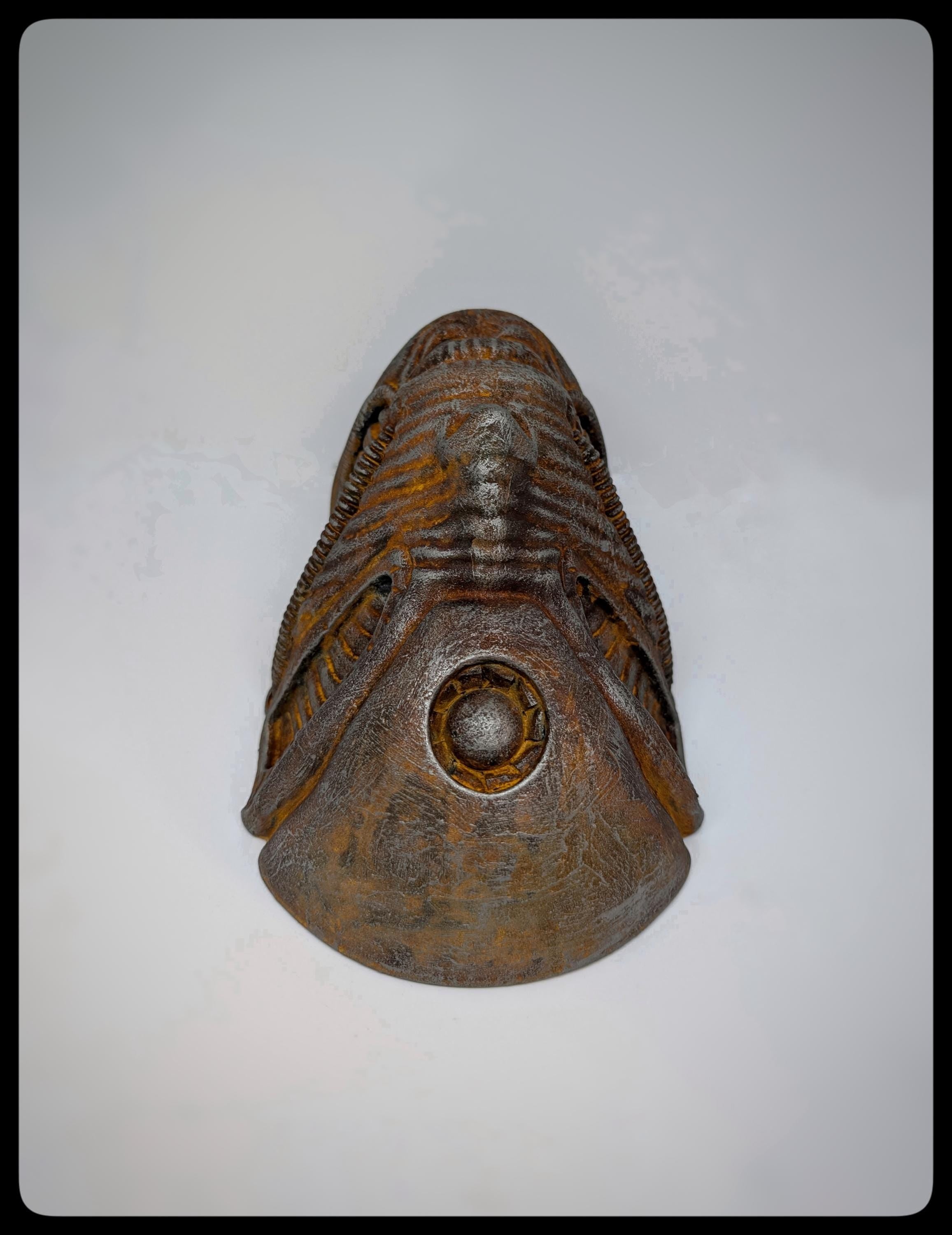 Inspired by H.R. Giger Biomechanoid Face 3D Resin Wall Sculpture, Height: 8.46 in (21,5 cm/215 mm)