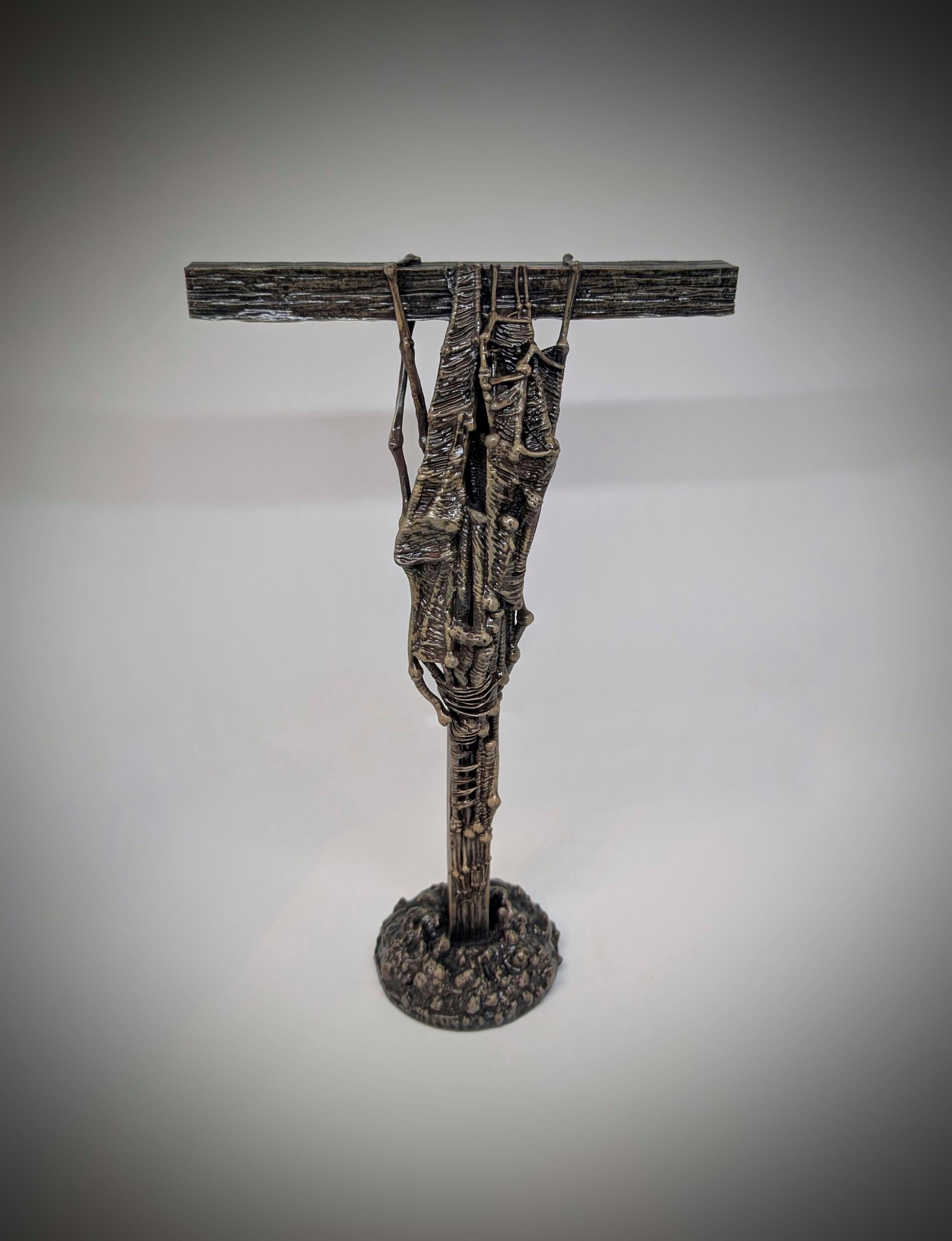 Inspired by Zdzislaw Beksinski -T cross 3D Resin Sculpture, Height 11.42 in (29 cm/290 mm)