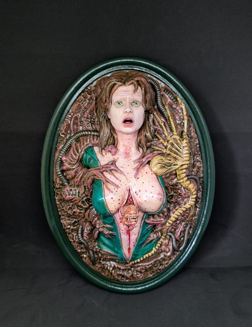 Wall Sculpture Inspired by H R Giger Alien 3D Resin Height 11 inches