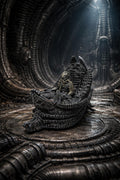 Inspired by H.R. Giger Space Jockey Resin Sculpture 7.7in (19.5cm) x 10.2in (26cm)