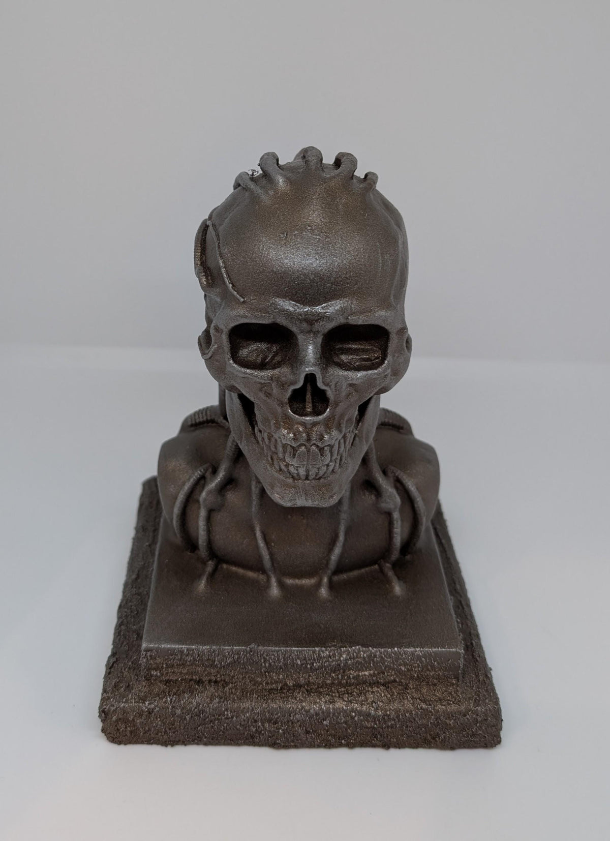 Mad Max Inspired Biomechanical Skull Sculpture 3D Resin – 7.3 Inches Tall (18.5 cm)