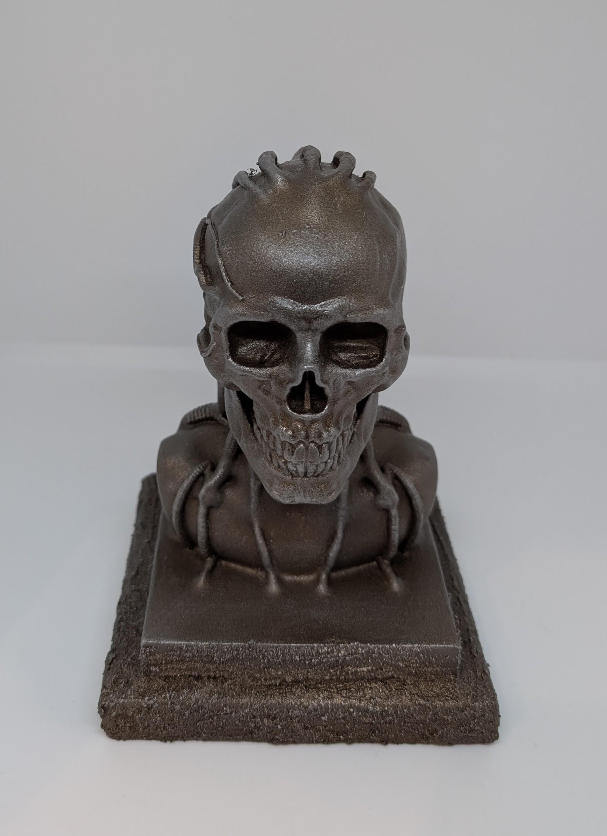 Mad Max Inspired Biomechanical Skull Sculpture 3D Resin – 7.3 Inches Tall (18.5 cm)