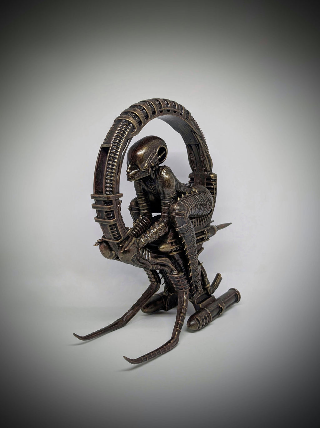 Inspired by H.R. Giger Space Jockey 3D Resin Sculpture 11in (28cm/280mm) Height