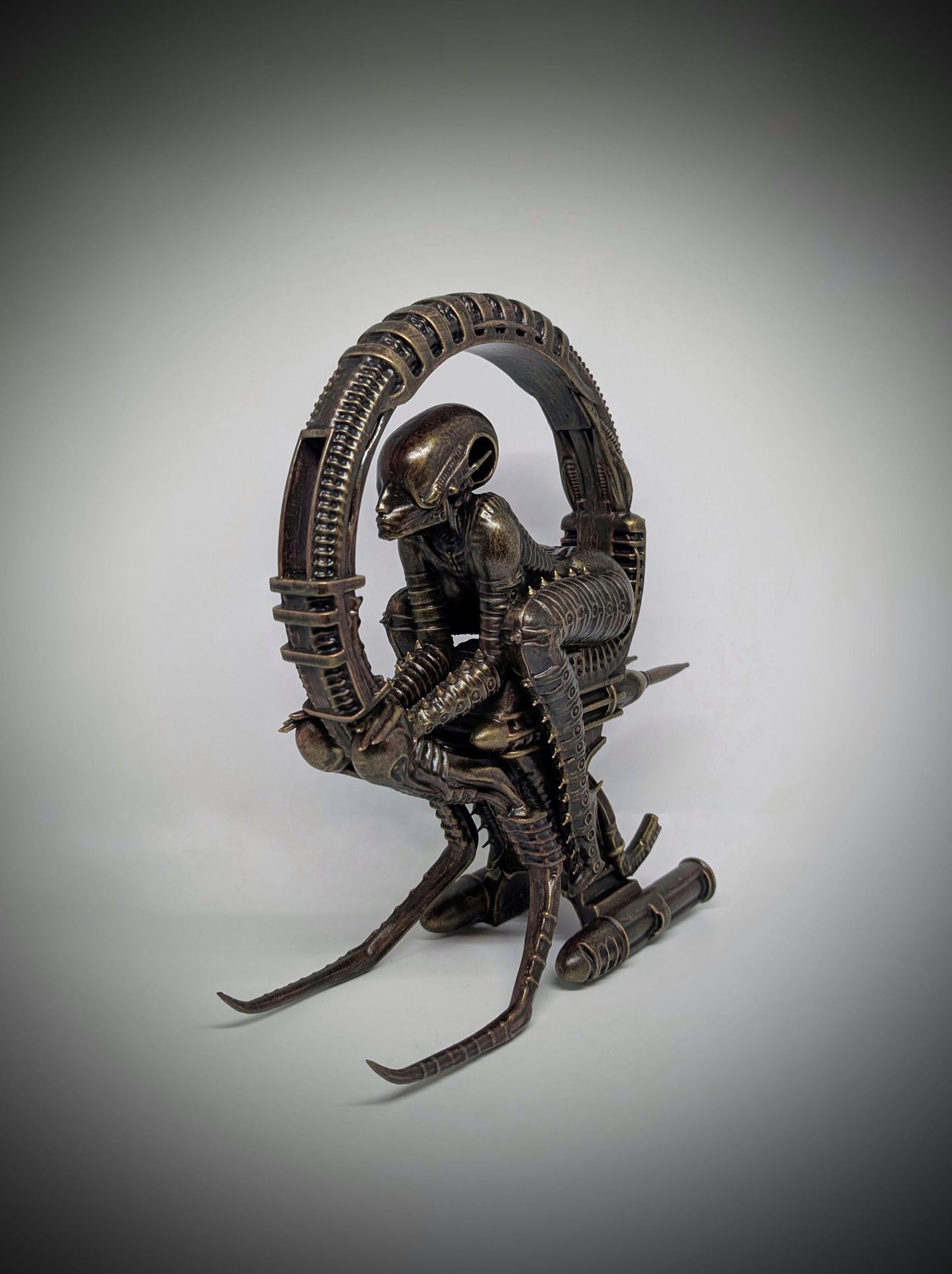 Inspired by H.R. Giger Space Jockey 3D Resin Sculpture 11in (28cm/280mm) Height