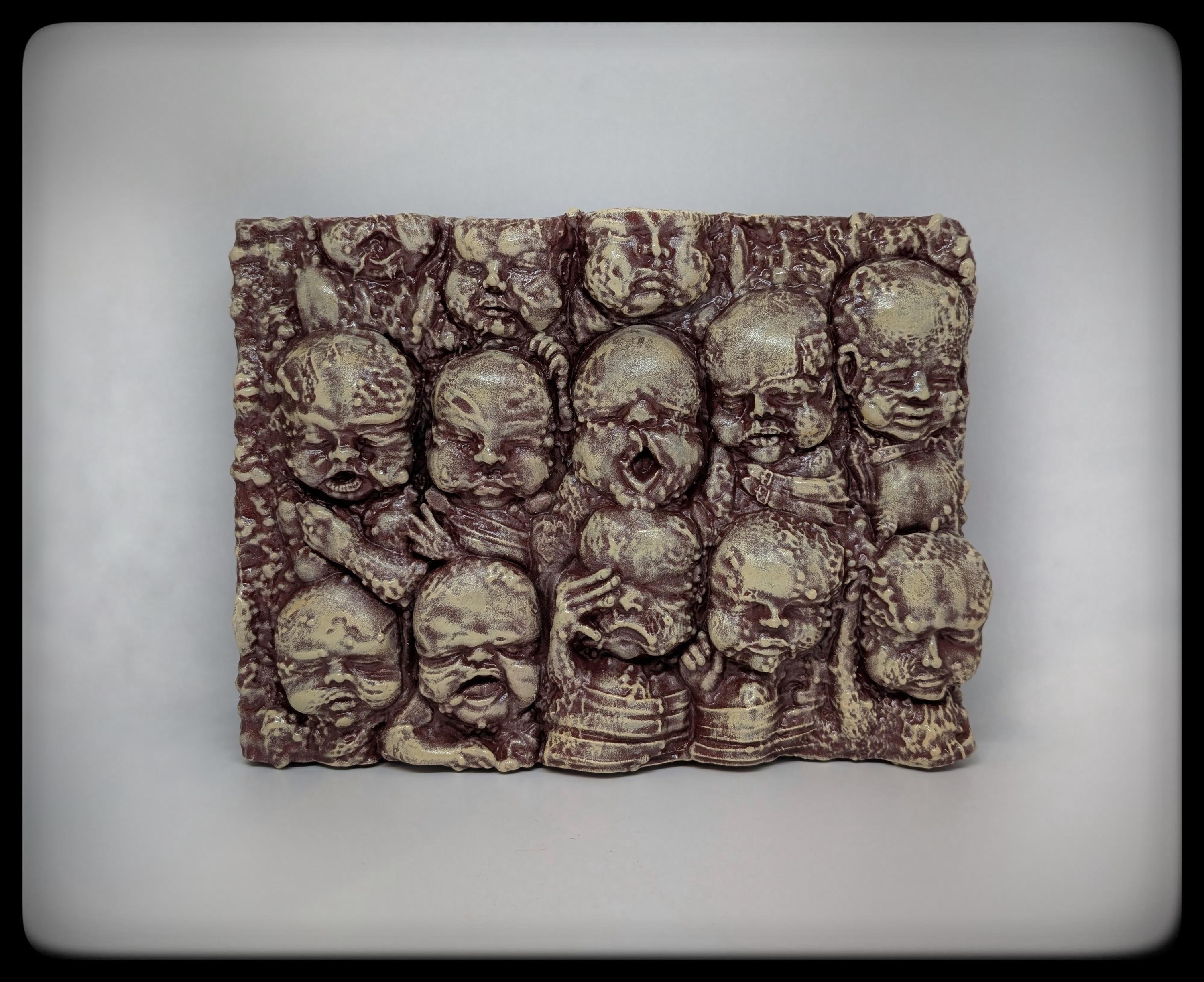 Inspired H.R. Giger Landscape XVIII (1973) "Baby Wall" 3D Resin Sculpture 8.46 x 11.42 in (21.5 x 29 cm)