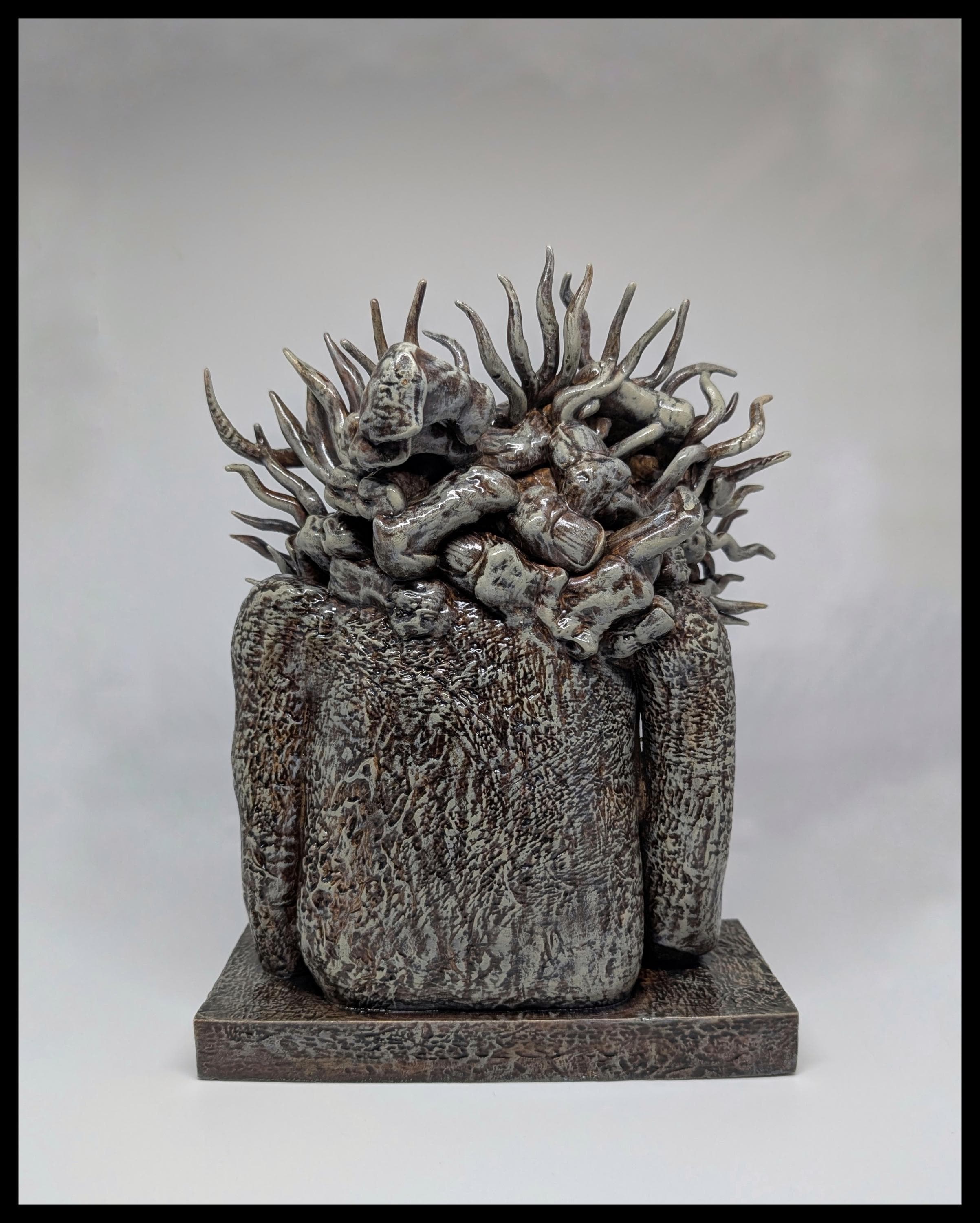 Inspired by Zdzislaw Beksinski Sculpture, Height 11.2 in (28.5 cm/285mm)/Design Carlito Brigante