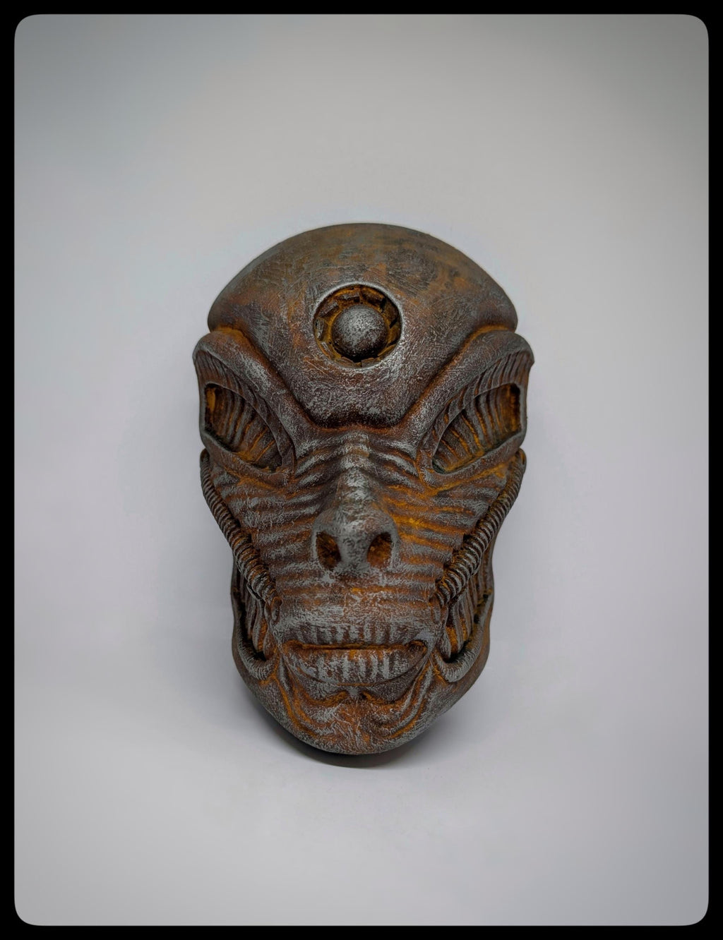 Inspired by H.R. Giger Biomechanoid Face 3D Resin Wall Sculpture, Height: 8.46 in (21,5 cm/215 mm)