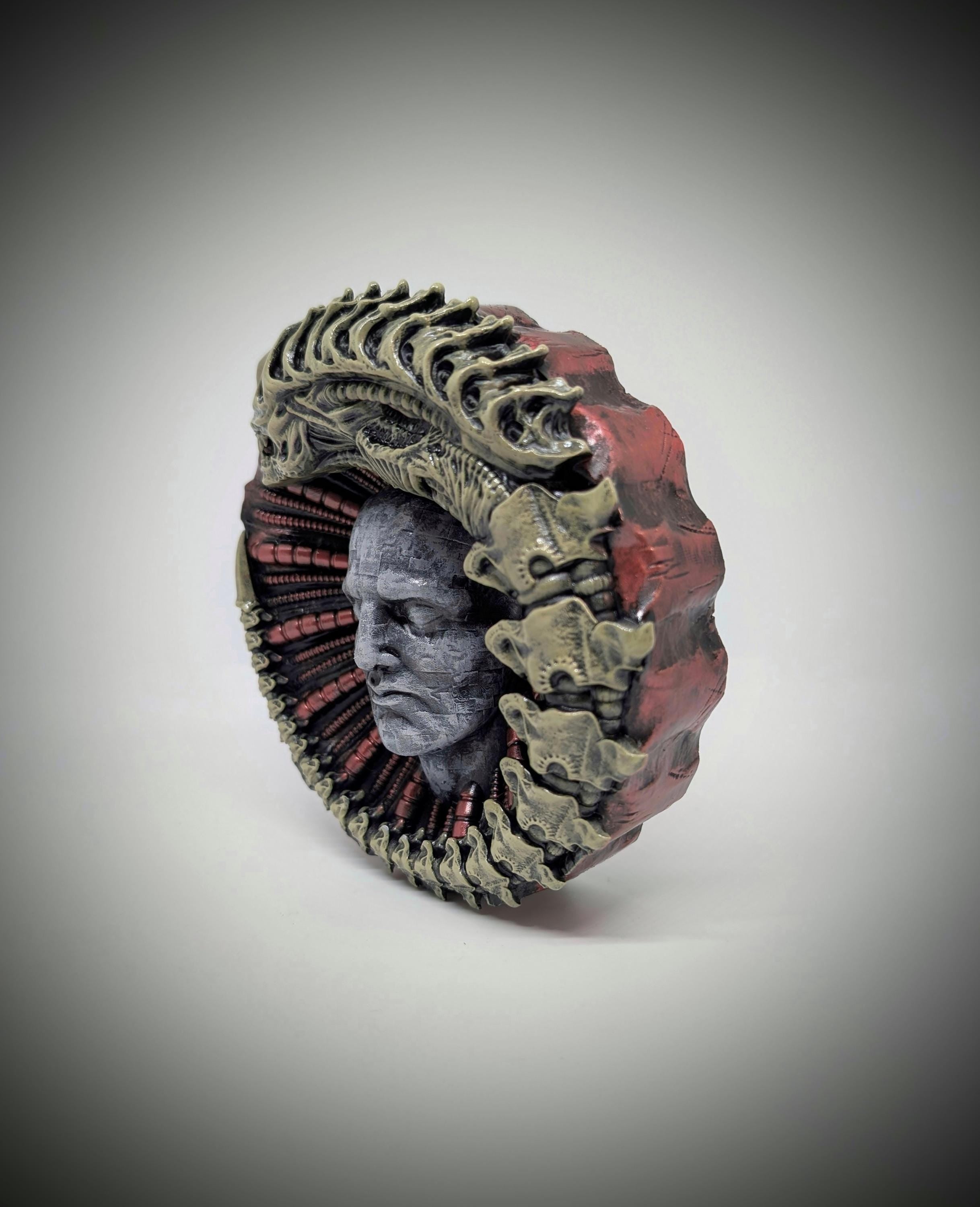 Inspired H.R.Giher Alien Prometheus 3D Resin Wall Sculpture /6.1"(15.5cm/155mm)
