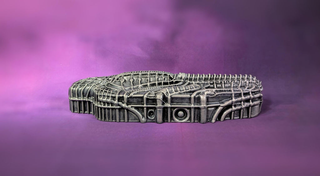Alien Sarcophagus Wall Sculpture - Length 14.17 in (36 cm/360mm) / 3D Resin Art