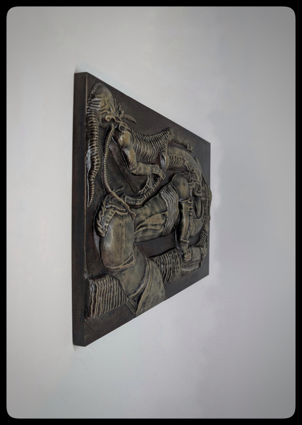 Inspired by H.R.Giger Necronom V Wall Sculpture 8.5in(21.5cm)x12.2in(31cm) 3D Resin