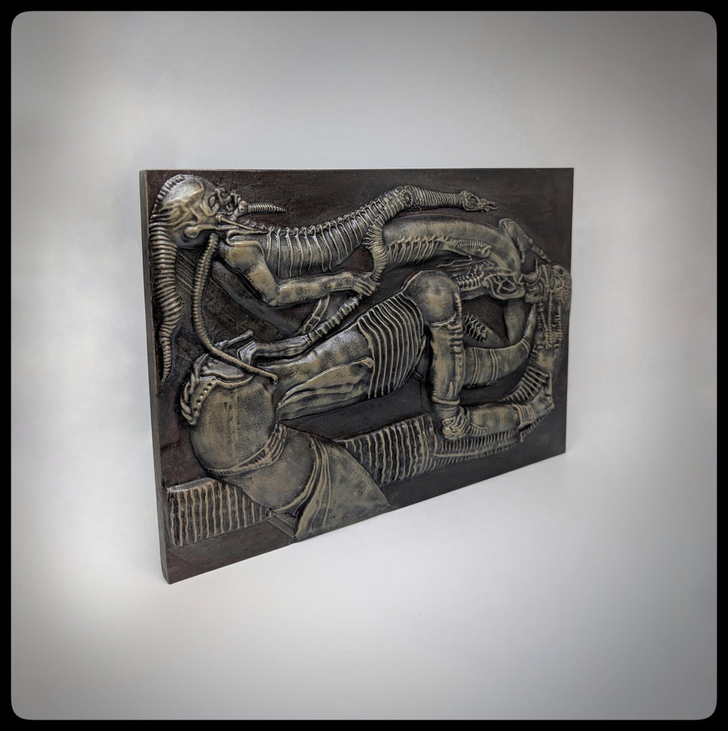 Inspired by H.R.Giger Necronom V Wall Sculpture 8.5in(21.5cm)x12.2in(31cm) 3D Resin
