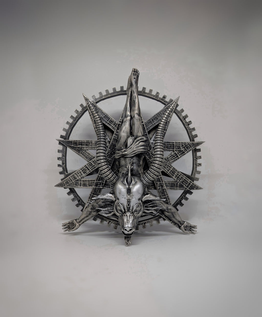 Inspired by H.R. Giger Baphomet  Wall Sculpture Height 10.2" (26 cm/260 mm)