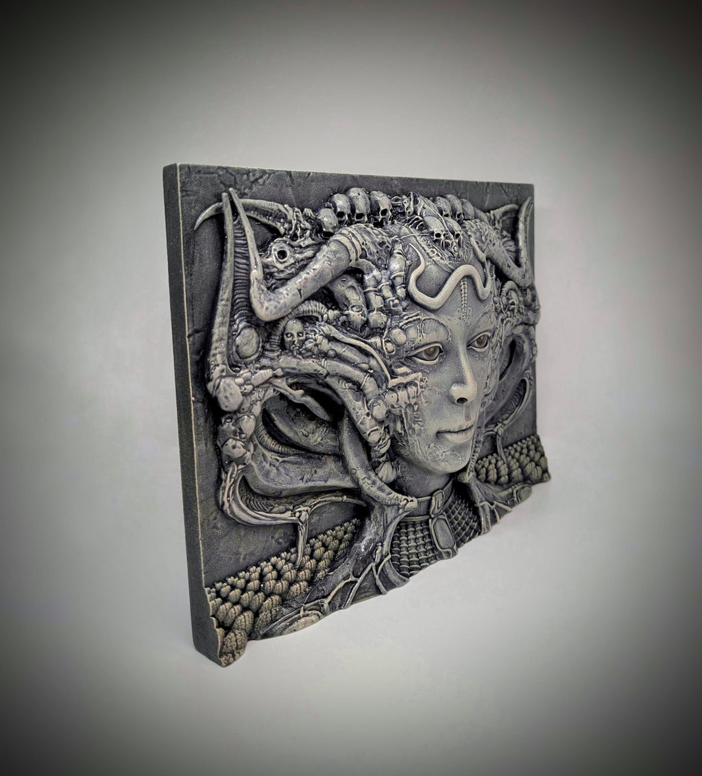 Inspired H.R. Giger LII - 3D Resin Sculpture – 8.7in x 11.8in (22 cm x 30 cm)