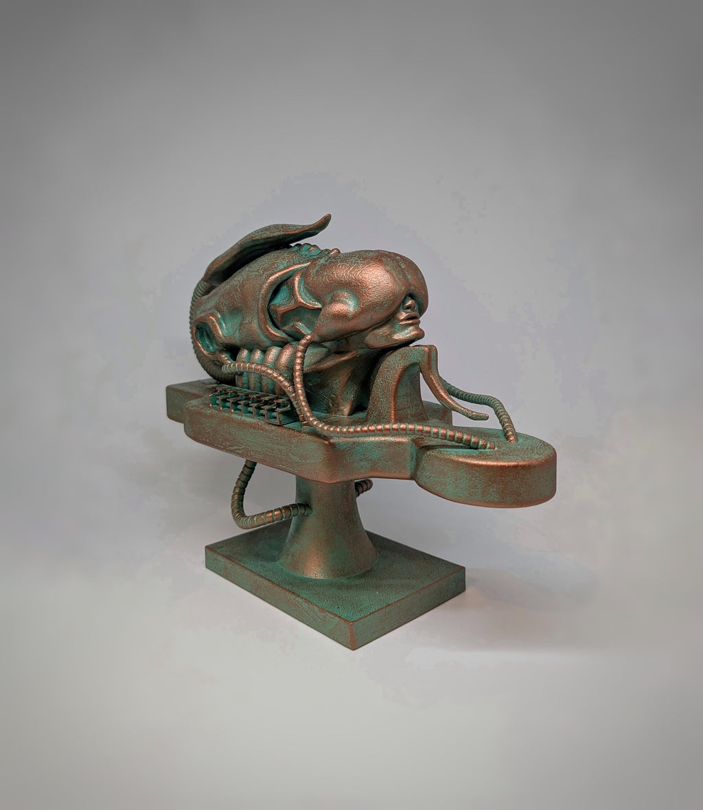 Inspired by H.R. Giger - Biomechanoid (1969) / height 8.66"(22 cm) x length 11.81" (30 cm) / 3D resin sculpture