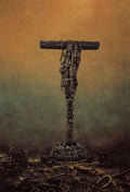 Inspired by Zdzislaw Beksinski -T cross 3D Resin Sculpture, Height 11.42 in (29 cm/290 mm)