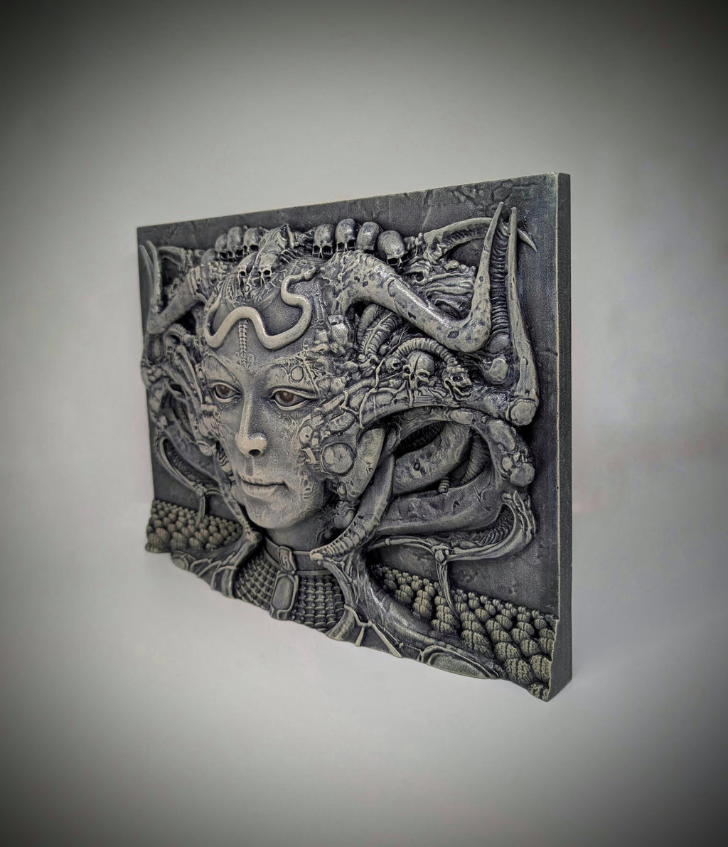 Inspired H.R. Giger LII - 3D Resin Sculpture – 8.7in x 11.8in (22 cm x 30 cm)