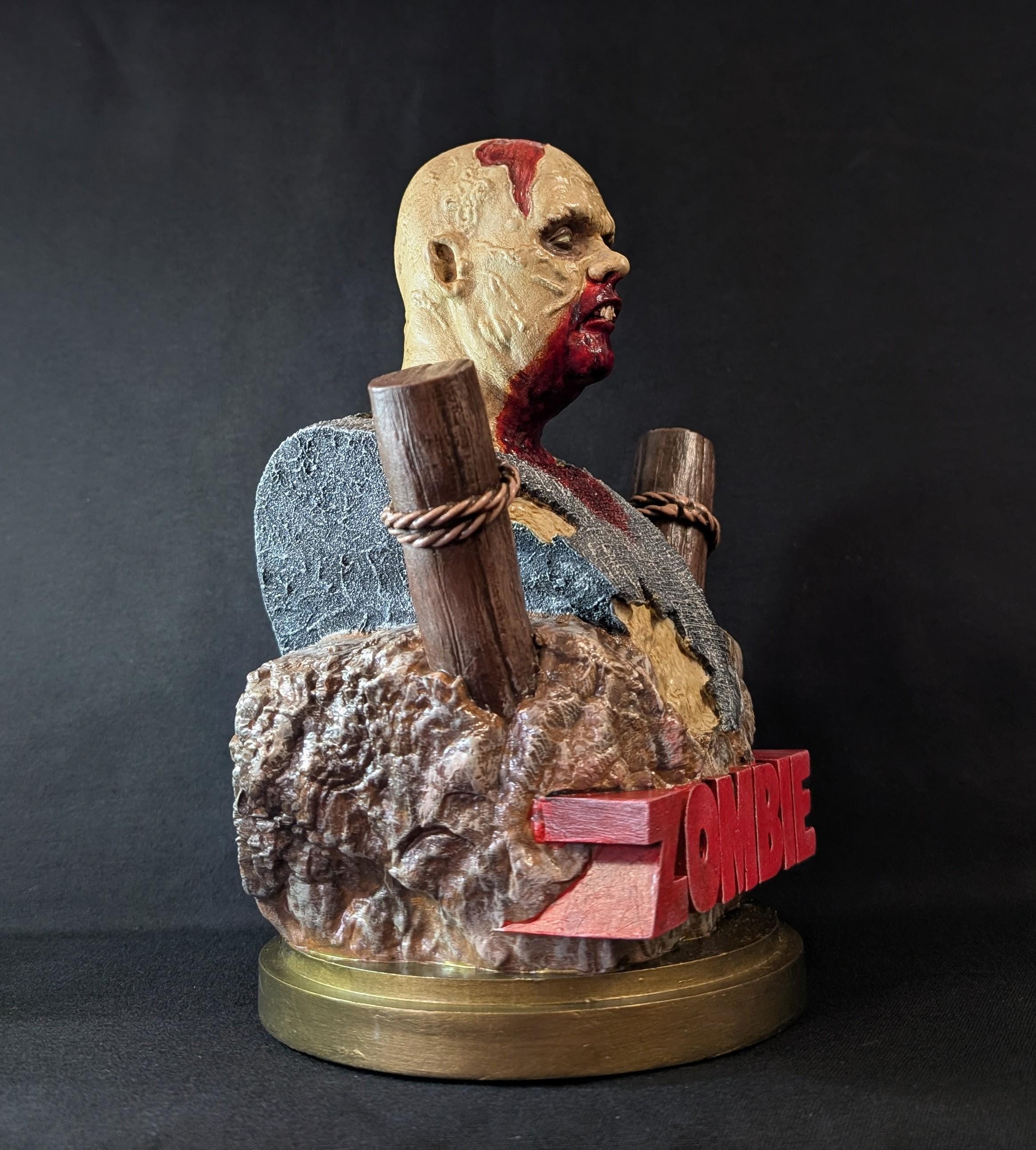 Zombie Boat Figurine Inspired by Lucio Fulci / Resin 3D Print – 9.8 in (25 cm) Tall