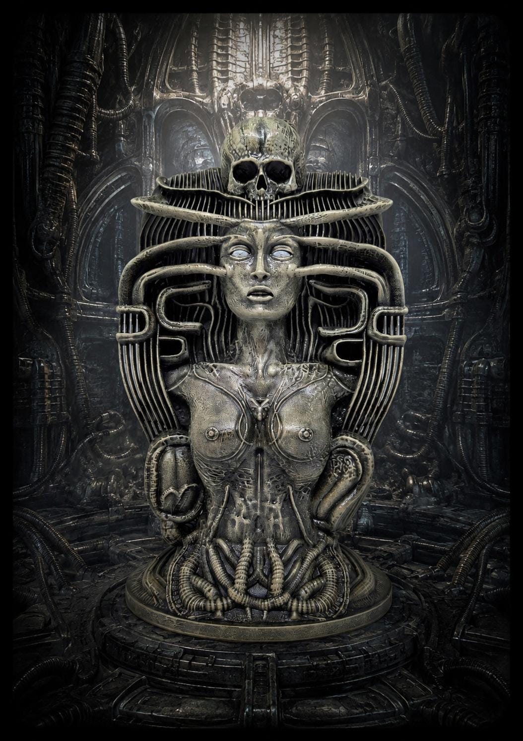 Inspired by H.R. Giger - Anima Mia 3D Resin Sculpture Height 11.4in (29 cm/290mm)