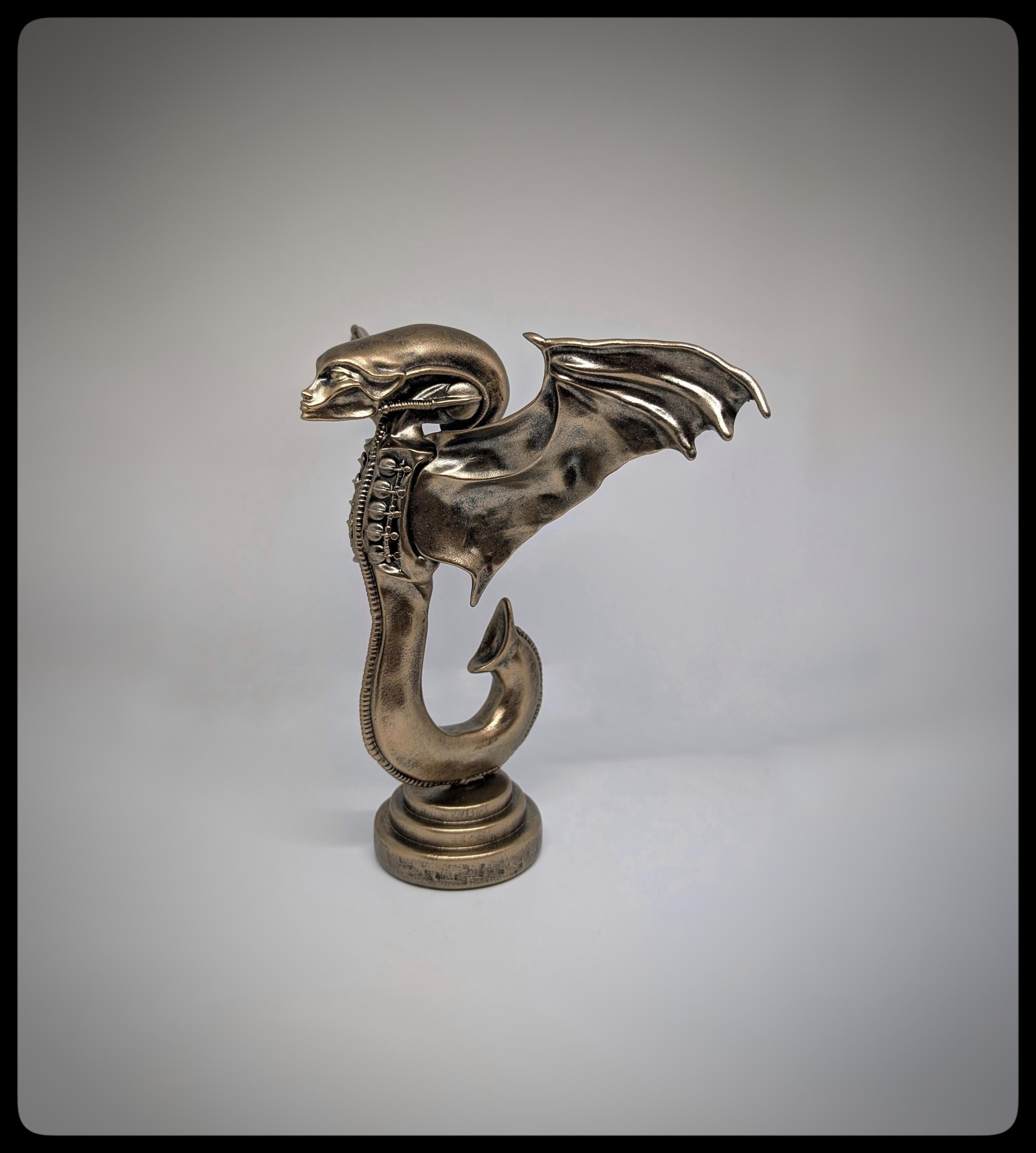 Inspired by H.R. Giger – Guardian Angel 9.45 in (24 cm/240 mm) 3D Resin Sculpture