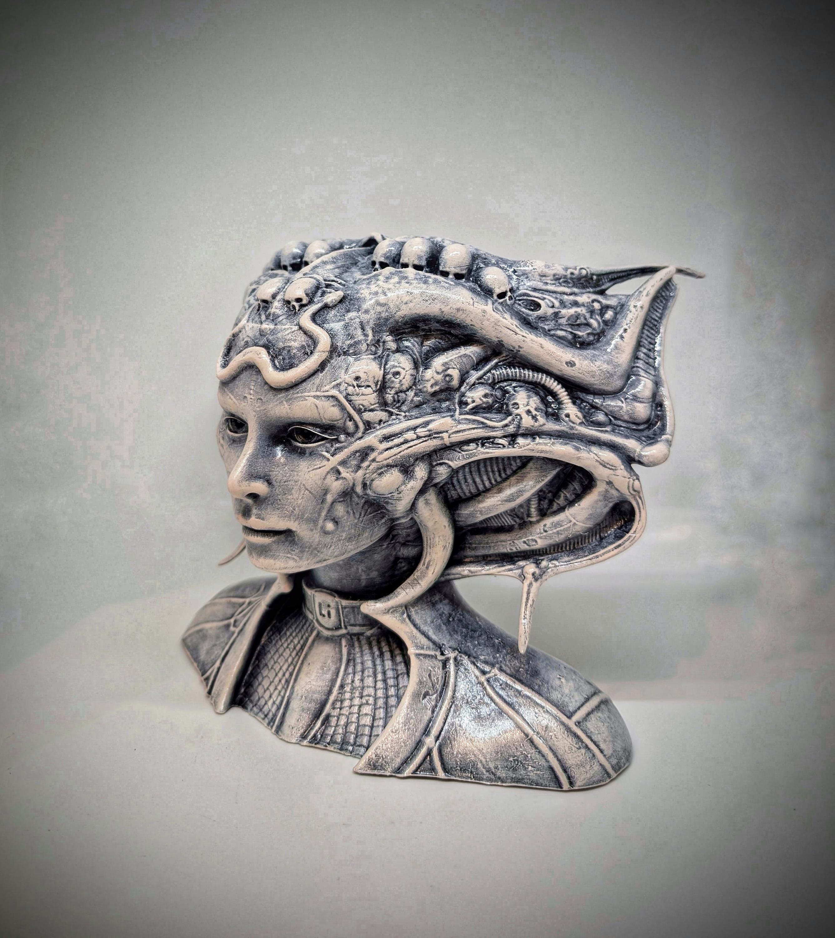 Inspired H.R. Giger Li II Sculpture / Height 6.50 in (16.5 cm) / 3D Resin