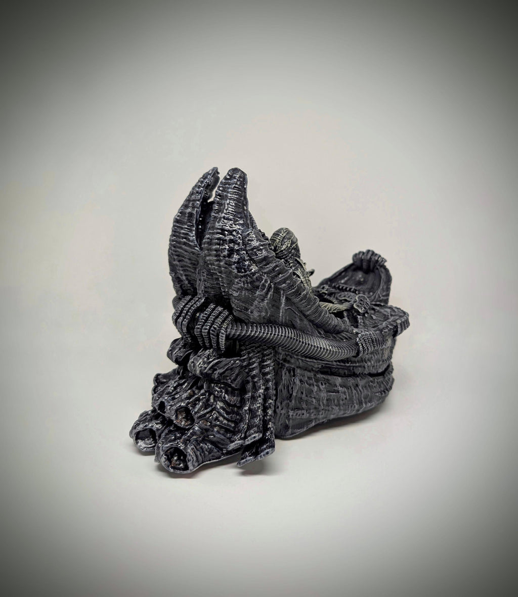 Inspired by H.R. Giger Space Jockey Resin Sculpture 7.7in (19.5cm) x 10.2in (26cm)