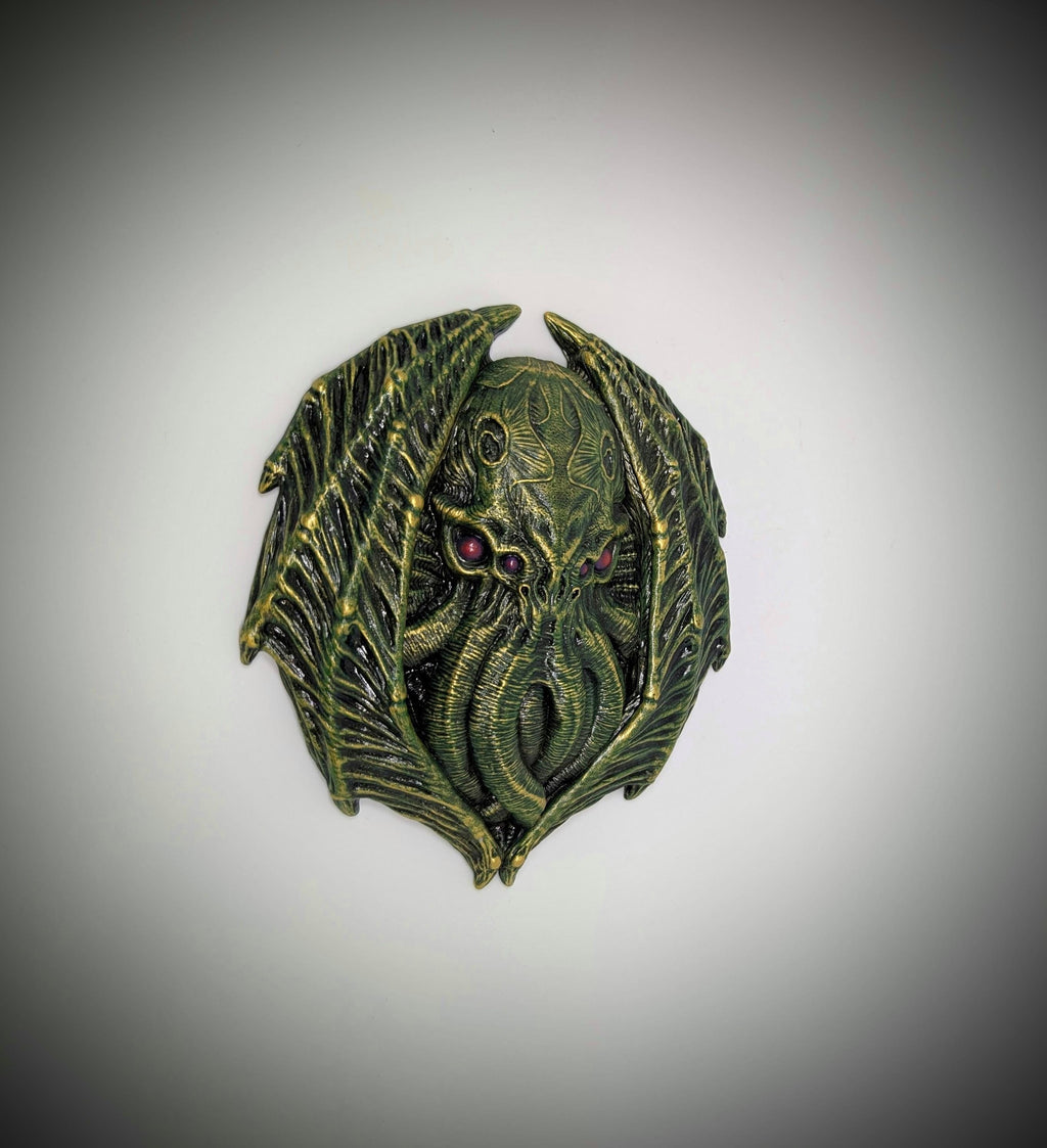 Cthulhu Wall Sculpture Inspired by H.P. Lovecraft / 3D Resin, Height 7.1 in (18 cm/180mm)