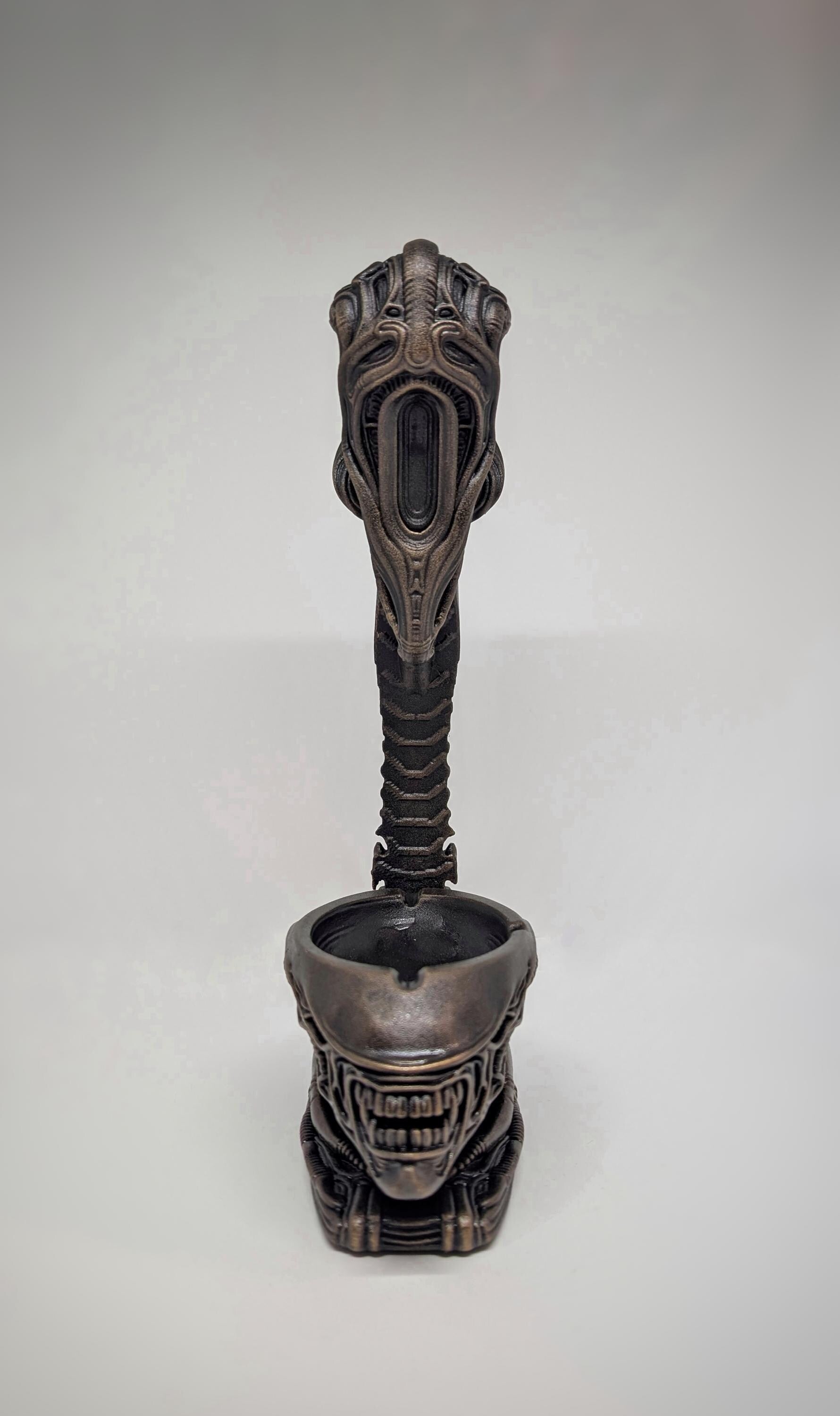 H.R. Giger Style Ashtray 3D Resin Sculpture Height 10.8" (27.5 cm)