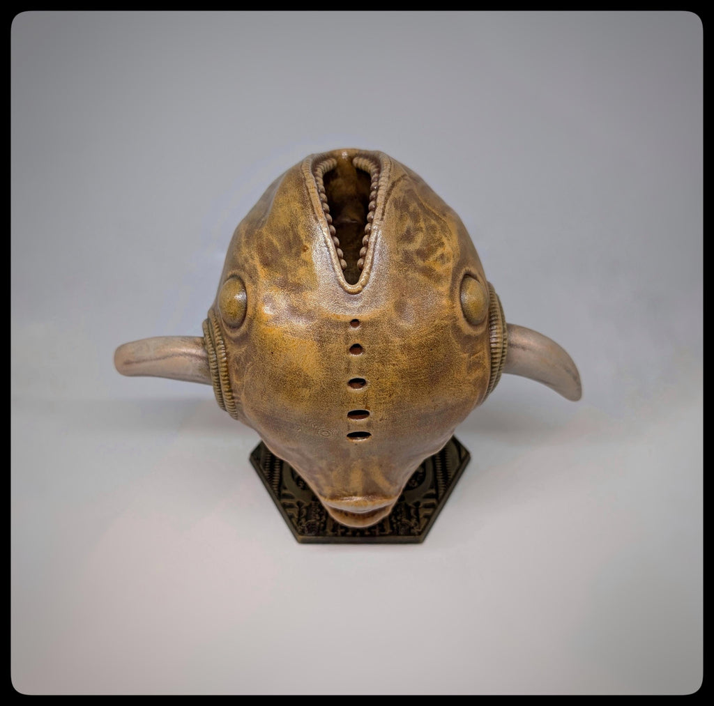 Inspired by H.R. Giger  Fish Head “The Tourist” 9in (23cm/230 mm) 3D Resin Sculpture