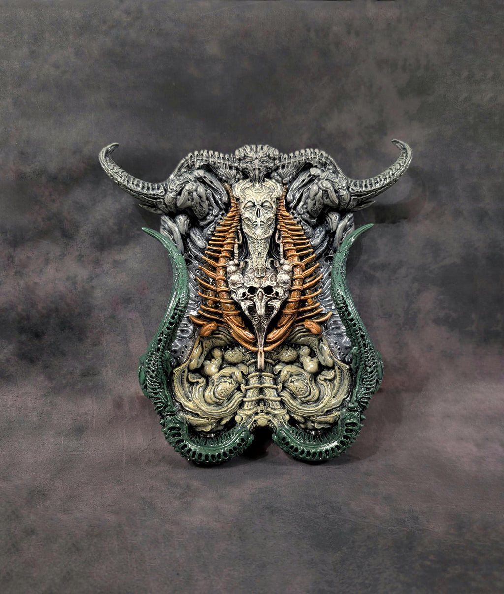 Inspired H.R. Giger Necronomicon Wall Sculpture 3D Resin Art / Height 12.6 in(32cm/320mm)